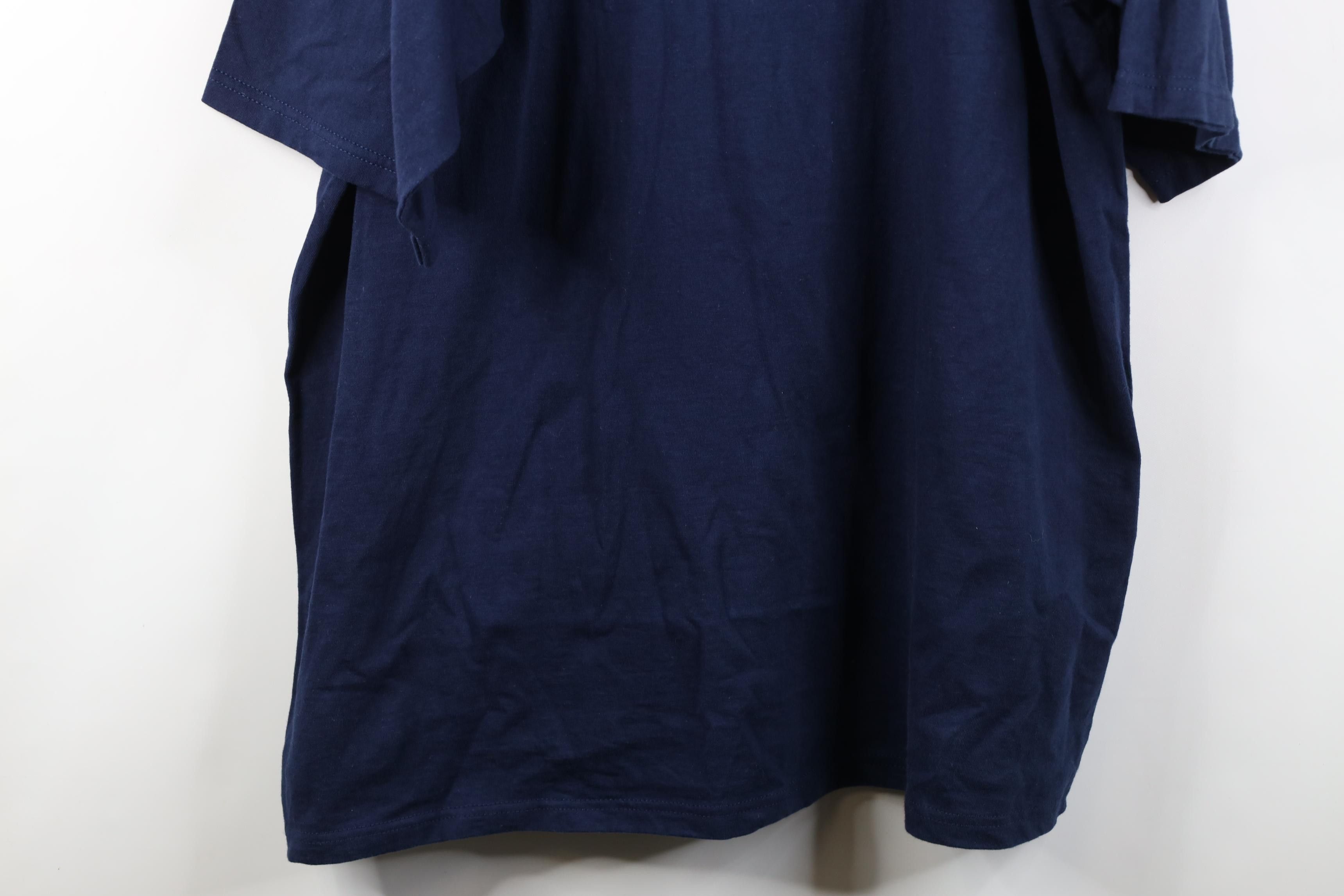 Vintage Vintage 90s Streetwear Heavyweight Cotton T-Shirt Navy Blue Size US XXL / EU 58 / 5 - 3 Thumbnail