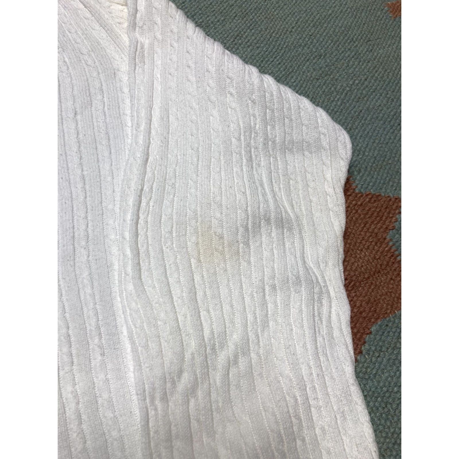 Ralph Lauren VINTAGE LRL Lauren Ralph Lauren Cable Knit Sweater Lightweight Cotton Women’s Large Shirt Pullover White Womens Size L / US 10 / IT 46 - 3 Thumbnail