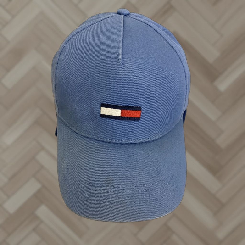Tommy Hilfiger VINTAGE Tommy Hilfiger Baseball Cap Unisex Adults Adjustable Denim Blue Flag Washed Denim Hat 294 Men Women Boys Girls Size ONE SIZE - 1 Thumbnail