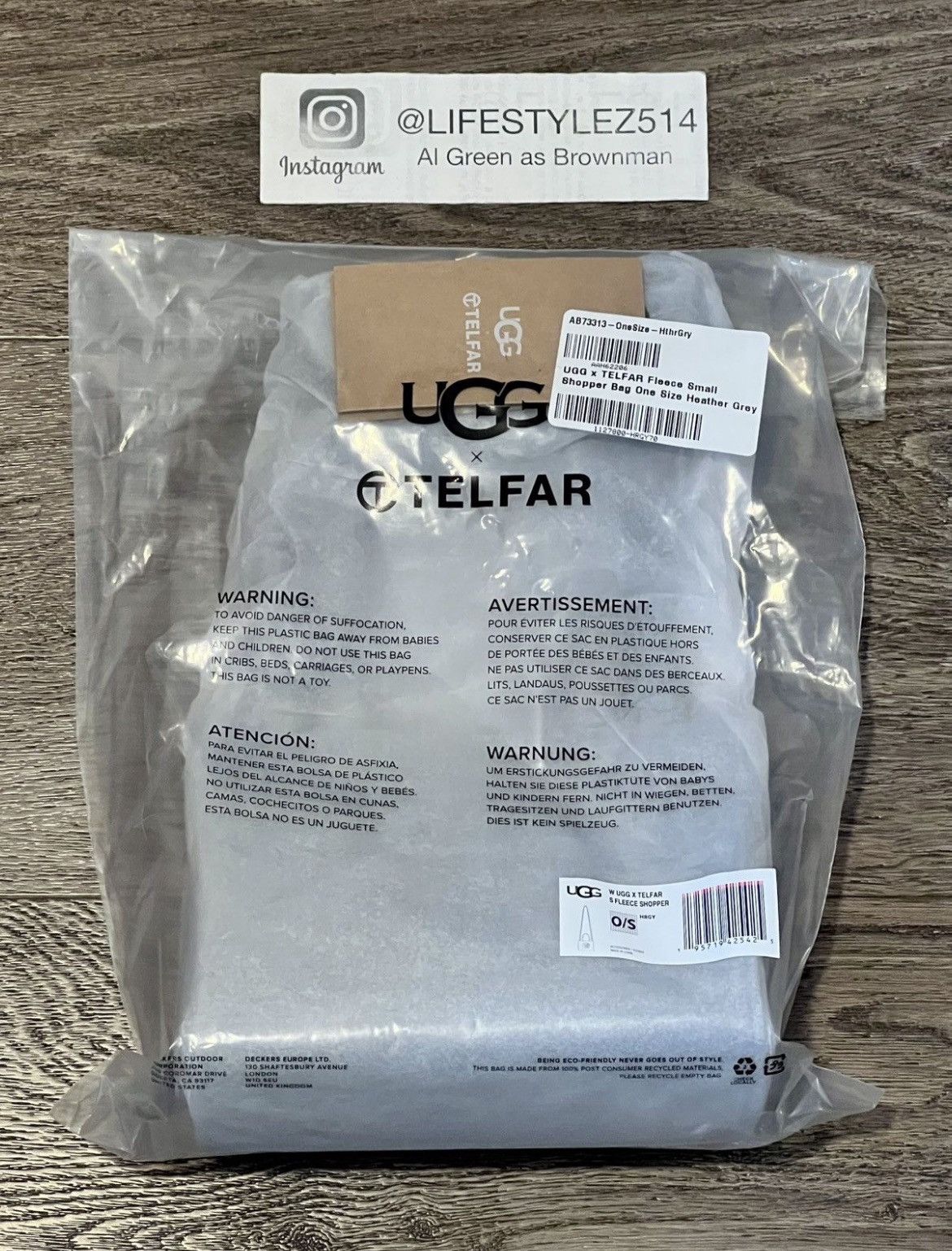 Telfar × Ugg Telfar x UGG Fleece Shopper Bag Size ONE SIZE - 6 Thumbnail