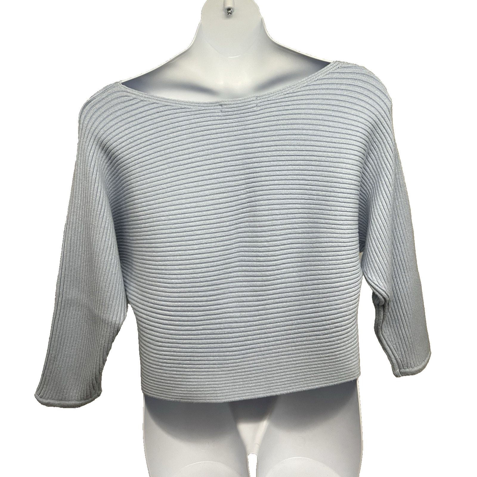 Anthropologie Anthropologie Blue Chunky Boho Crop Sweater Oversized Large Size L / US 10 / IT 46 - 2 Thumbnail