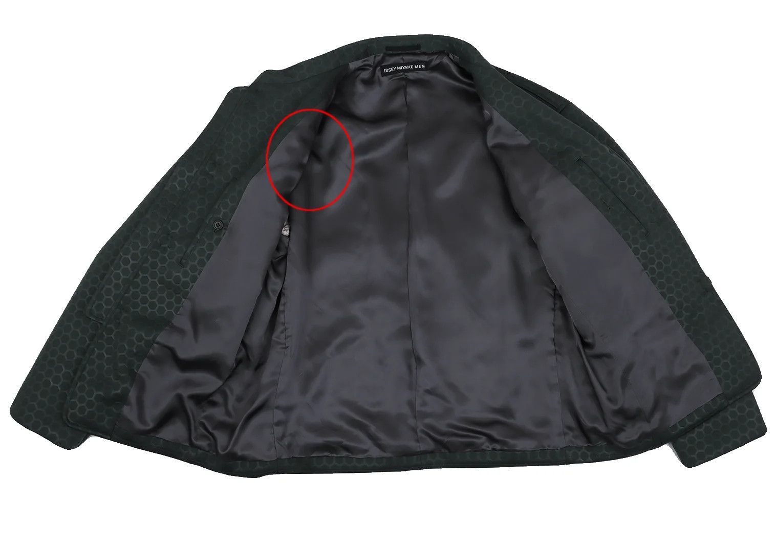 Issey Miyake Hexagon Embossed Hook Jacket in Deep Green Size US M / EU 48-50 / 2 - 12 Thumbnail