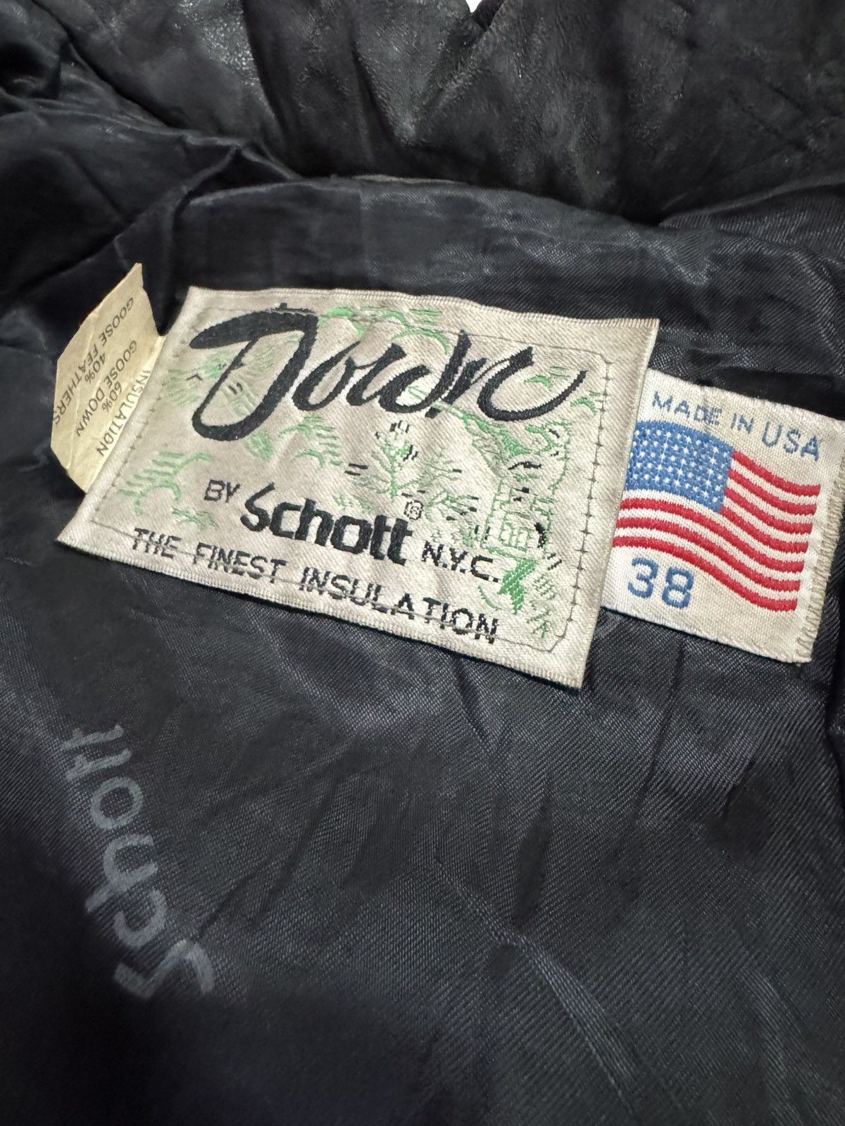 Schott VERY RARE VINTAGE JACKET LEATHER DOWN BY SCHOTT GOOSE DOWN Size US M / EU 48-50 / 2 - 5 Thumbnail