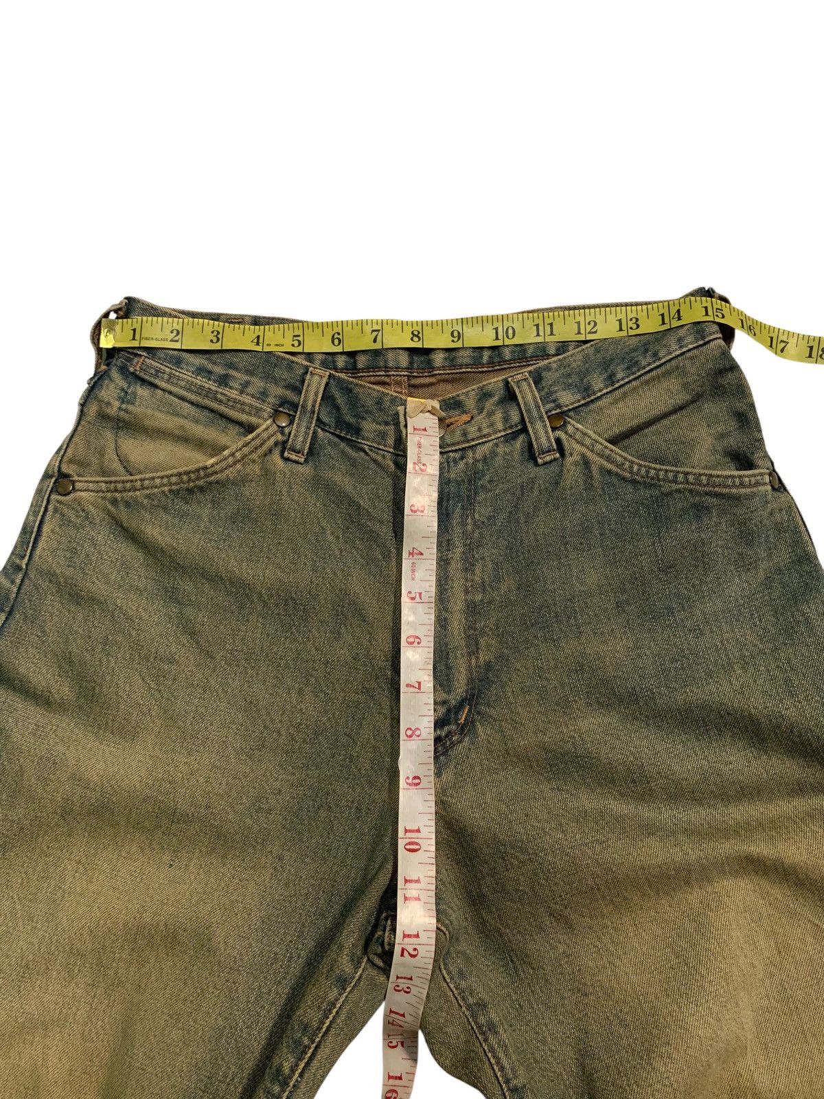Kapital VINTAGE WRANGLER SELVEDGE BAGGY RUSTY DISTRESSED DENIM Size US 30 / EU 46 - 15 Thumbnail