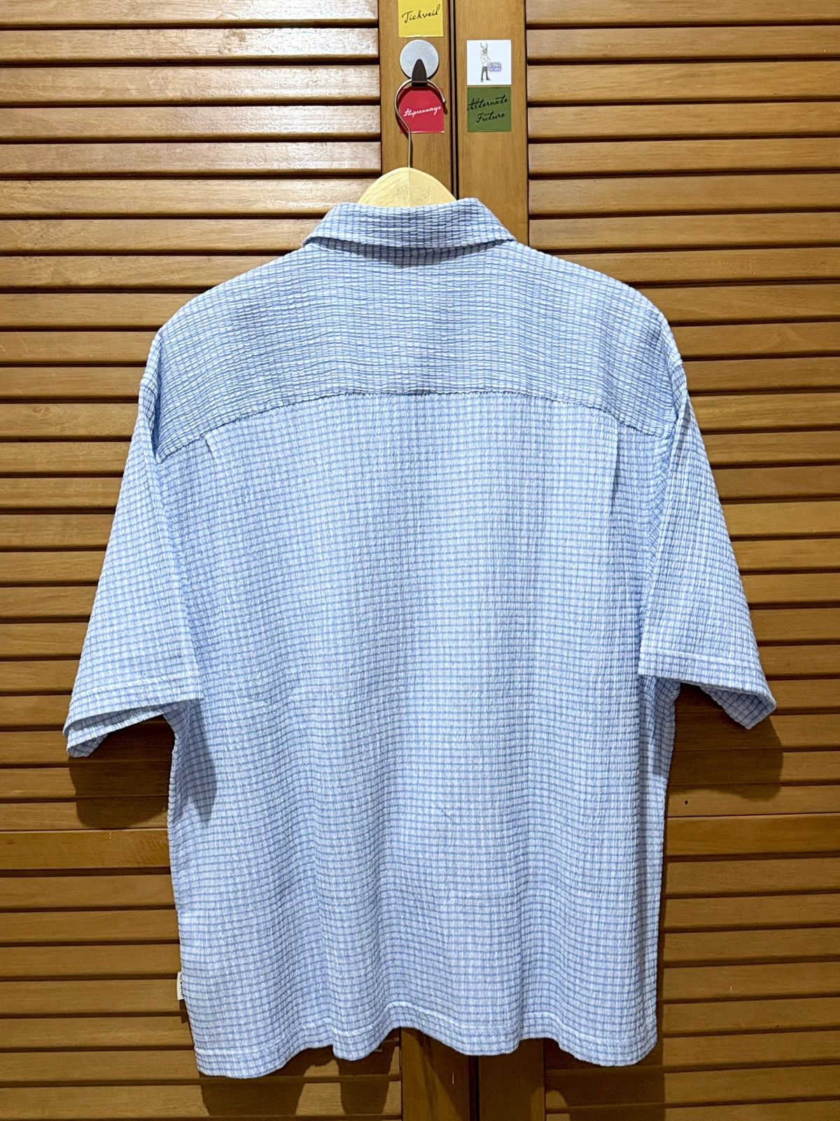 Stussy Stussy Boxy Flat Crinkled Hem Shirt Blue Check Size US L / EU 52-54 / 3 - 2 Thumbnail