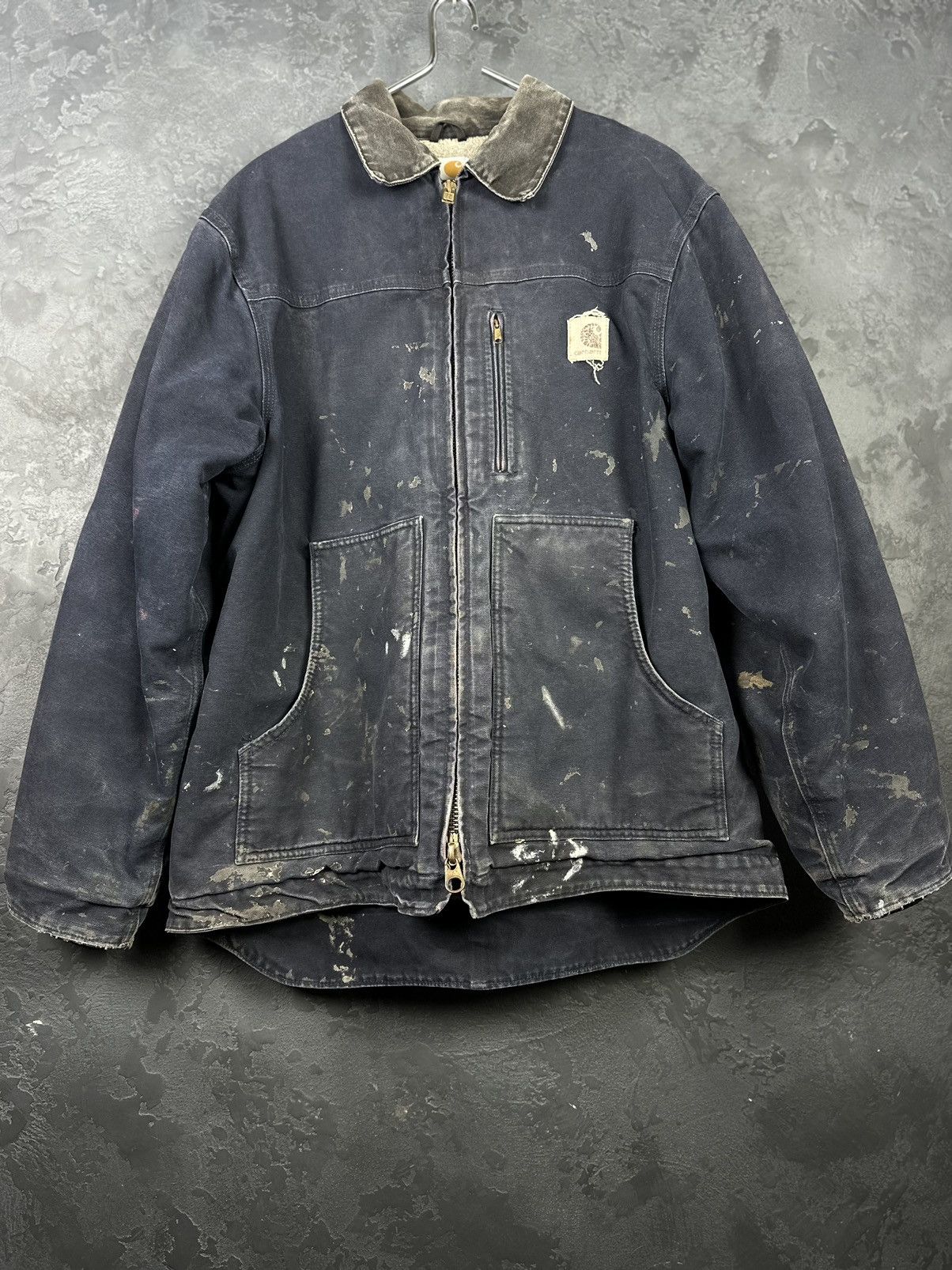 Carhartt × Vintage Vintage 90s Blue Faded Carhartt Detroit Jacket Size US L / EU 52-54 / 3 - 3 Thumbnail