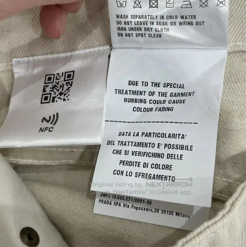 Miu Miu Miu Miu Beige Logo Cotton Denim Pants . Size 28" / US 6 / IT 42 - 7 Thumbnail