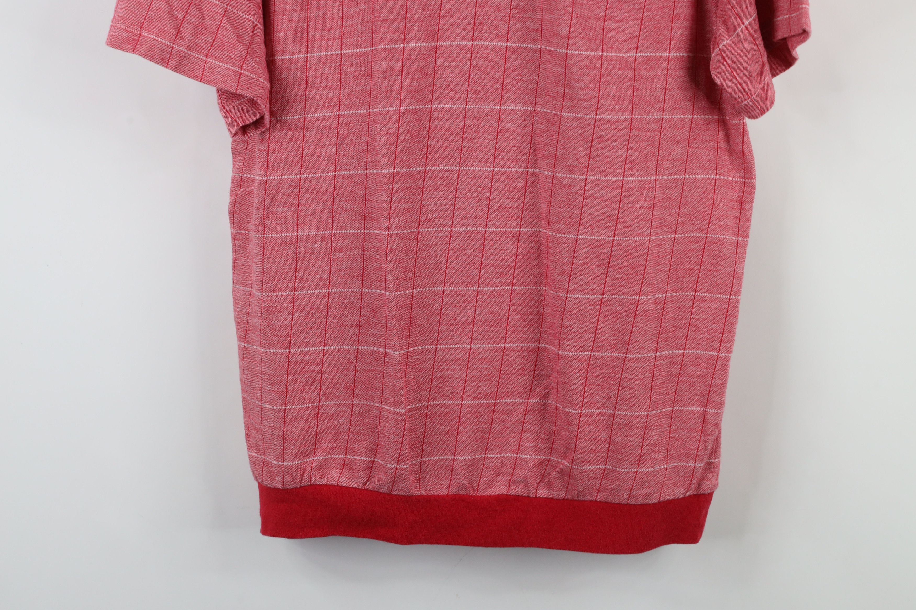 Vintage Vintage 90s Streetwear Knit Pullover Polo Shirt Red Plaid Size US L / EU 52-54 / 3 - 3 Thumbnail
