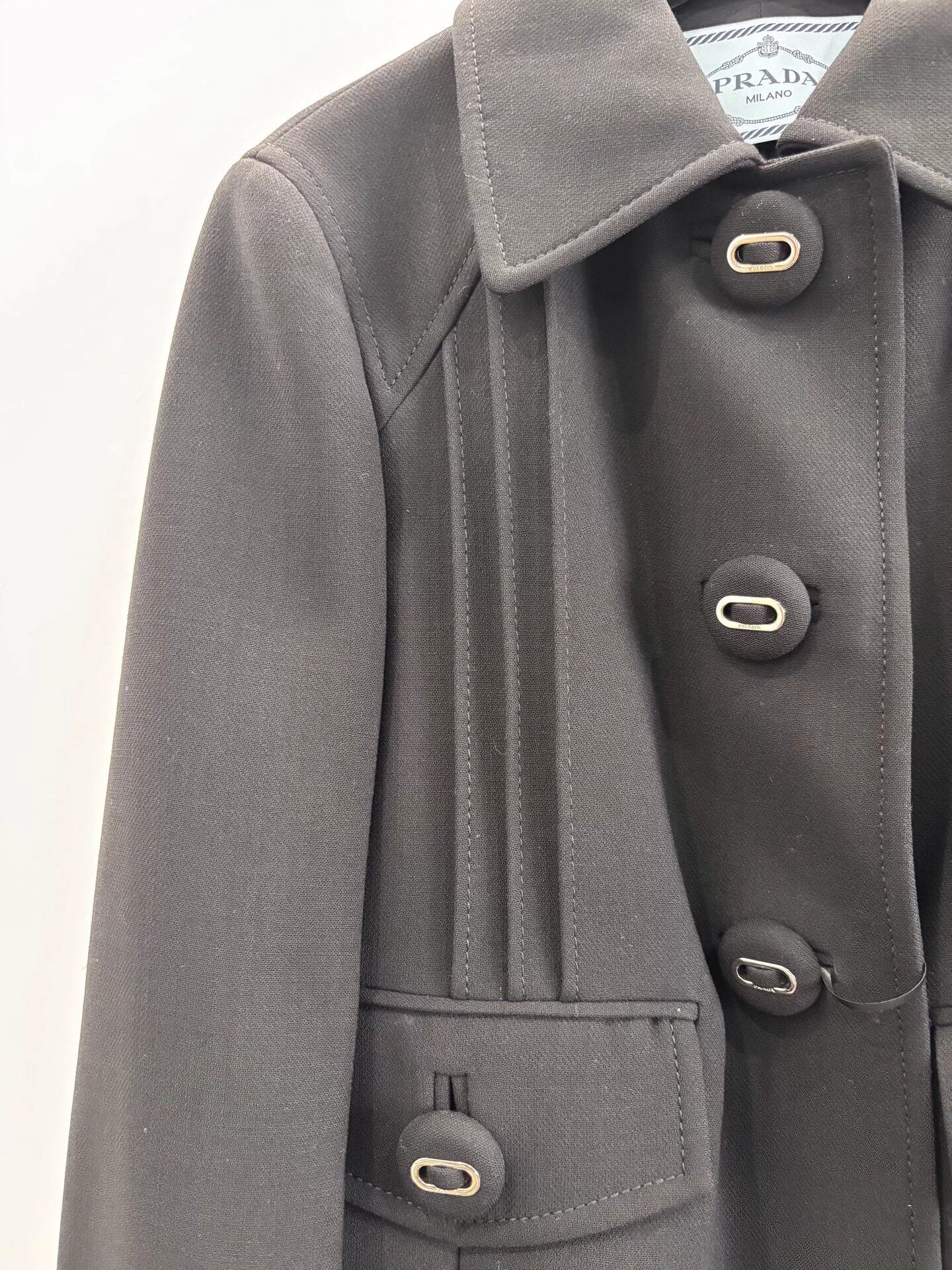 Prada Prada Women's Black Wool Jacket 40 99 New Size S / US 4 / IT 40 - 4 Thumbnail