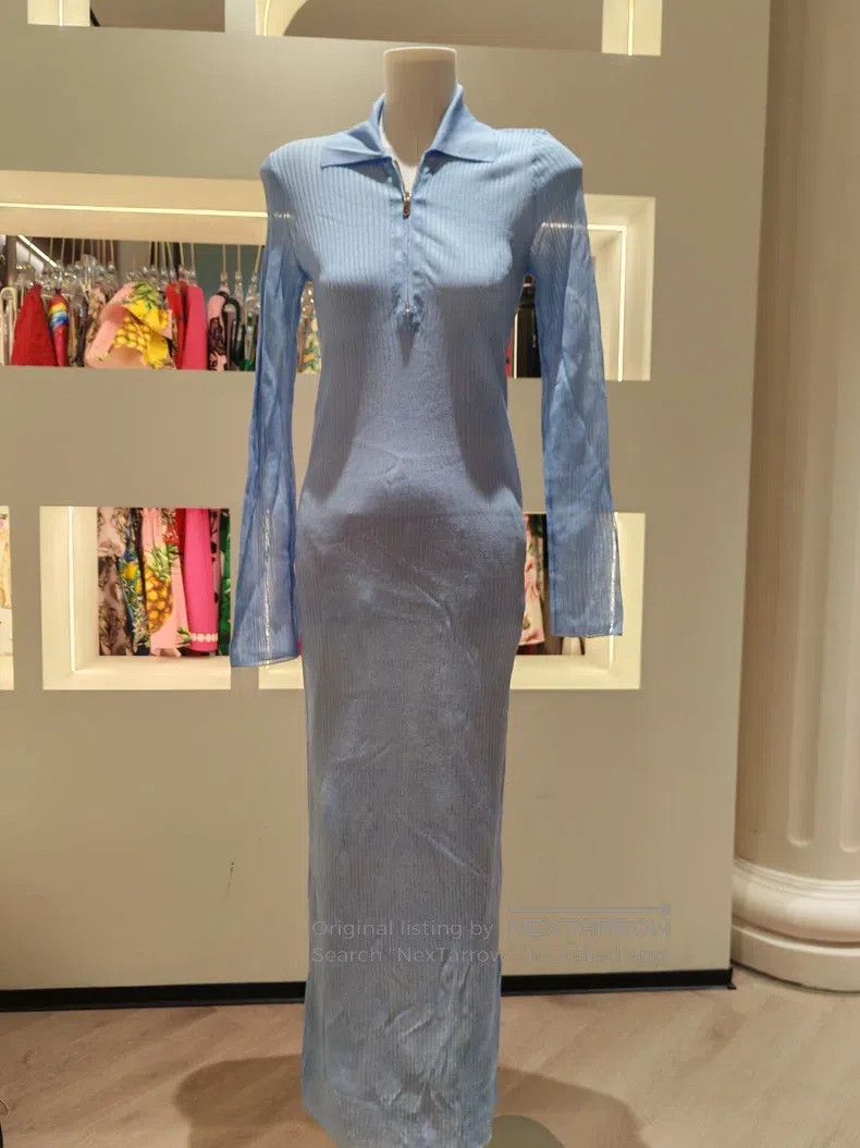 Fendi Fendi Vertical ribbed half-button knitted long dress Size XS / US 0-2 / IT 36-38 - 1 Thumbnail