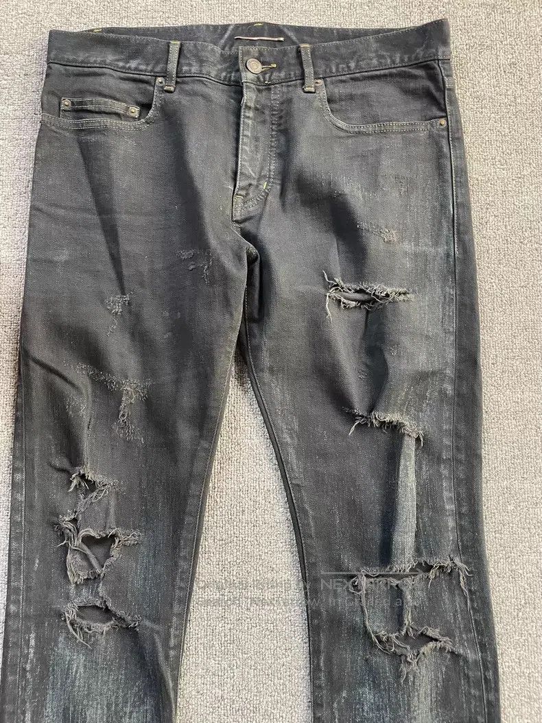 Saint Laurent Paris Saint Laurent Paris Oil-stained Destroyed Ripped Denim Pan Size US 32 / EU 48 - 3 Thumbnail
