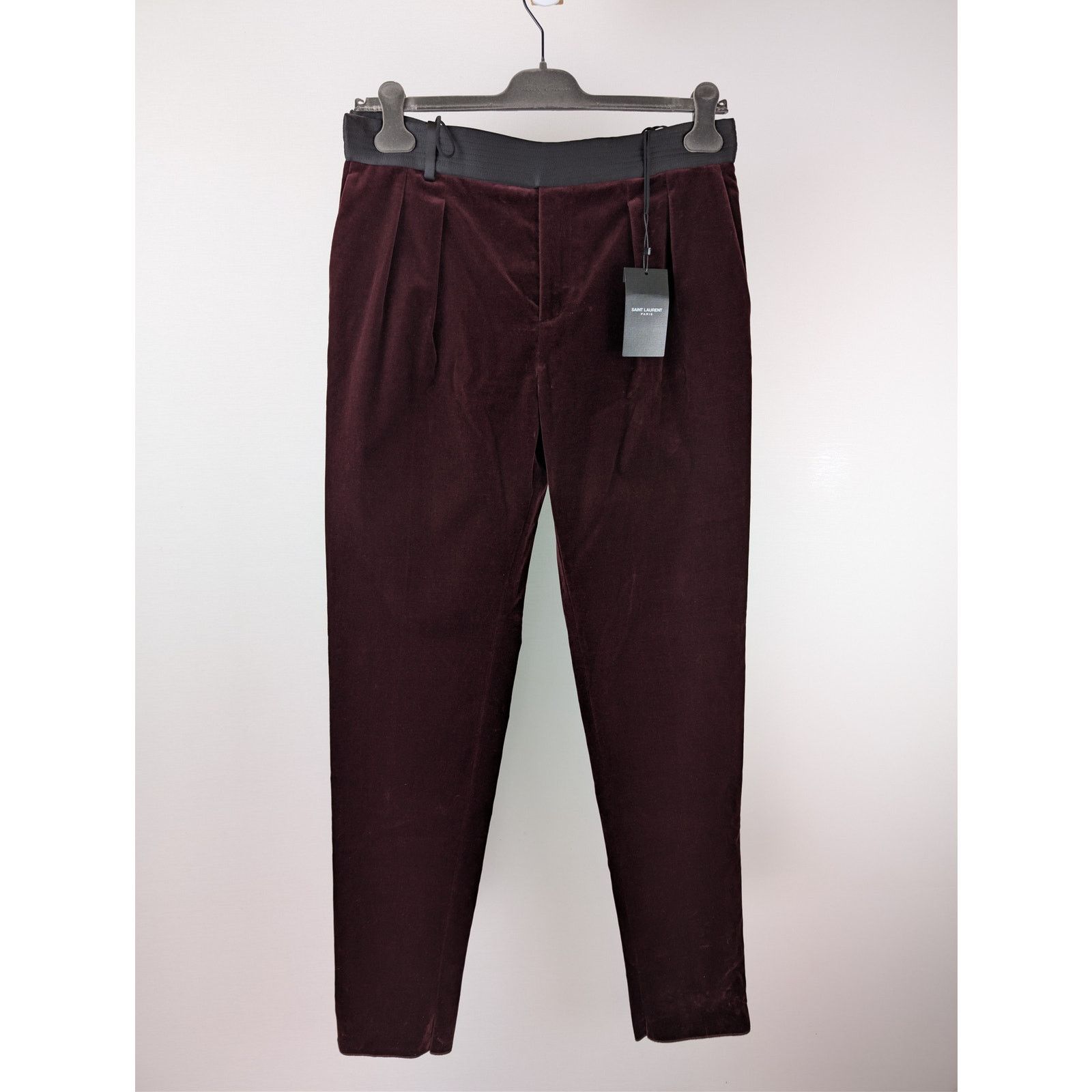 Saint Laurent Paris o1rshd1 Sweatpants / Trousers in Burgundy Size US 32 / EU 48 - 2 Thumbnail
