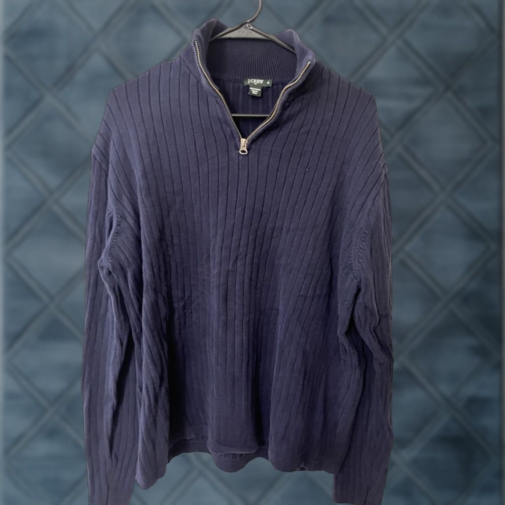 J.Crew VINTAGE J.CREW Knit 1/4 Zip Sweater Men XL Navy Blue Cotton Pullover Adult Size XL Mens Size US XL / EU 56 / 4 - 1 Thumbnail