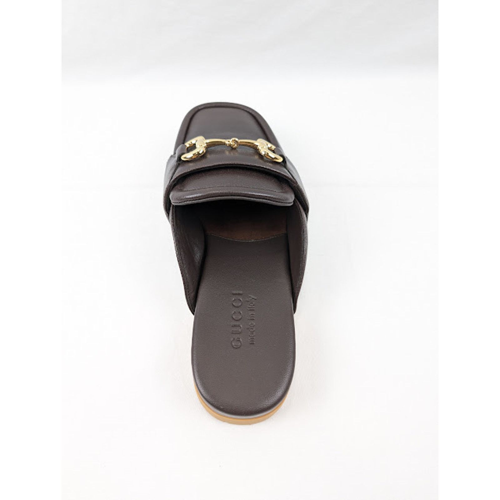 Gucci o1rshd1 Horsebit Open Back Loafers in Brown Size US 10 / EU 43 - 10 Thumbnail