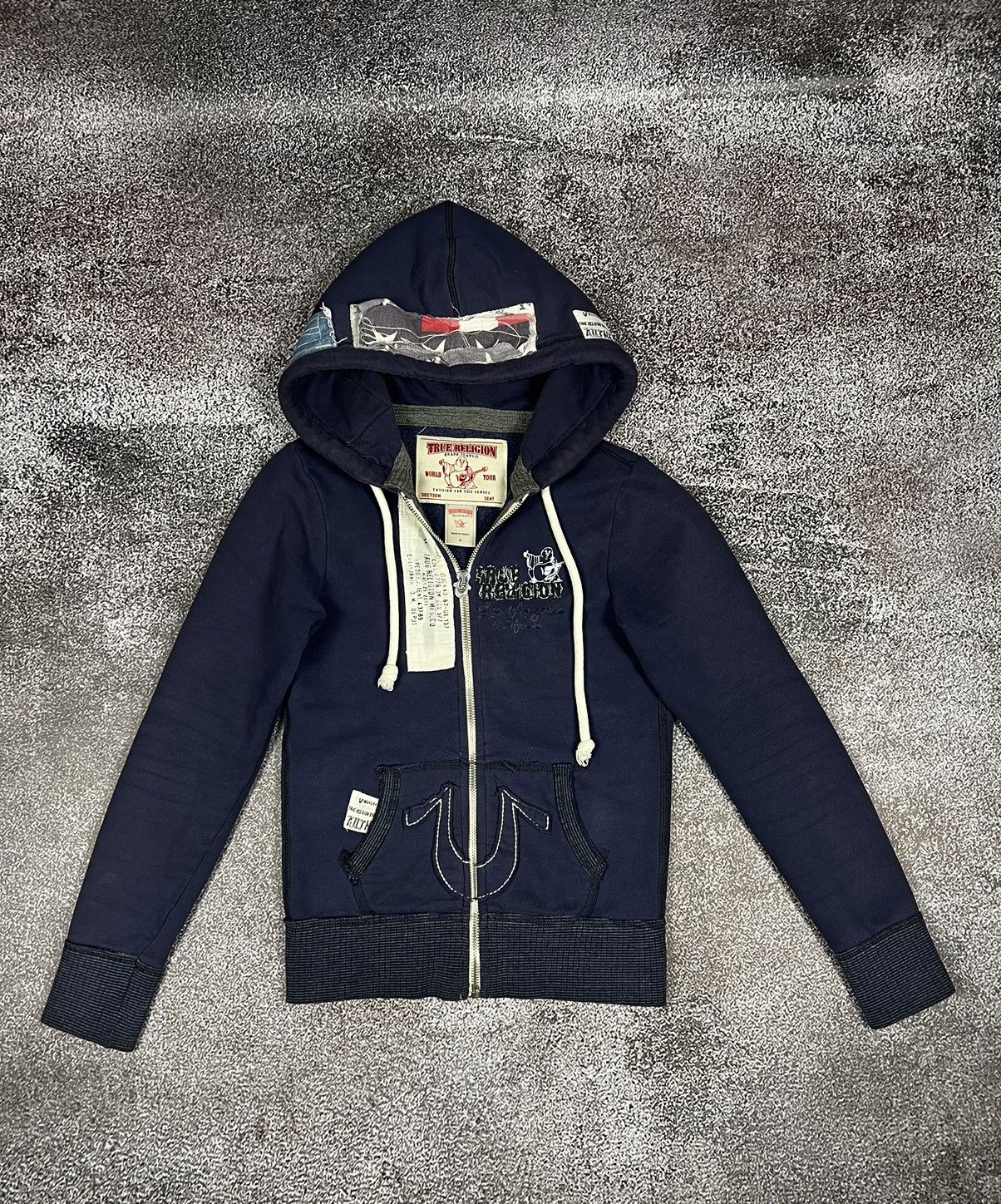 True Religion True Religion Zip Hoodie patch USA chief keef hip hop