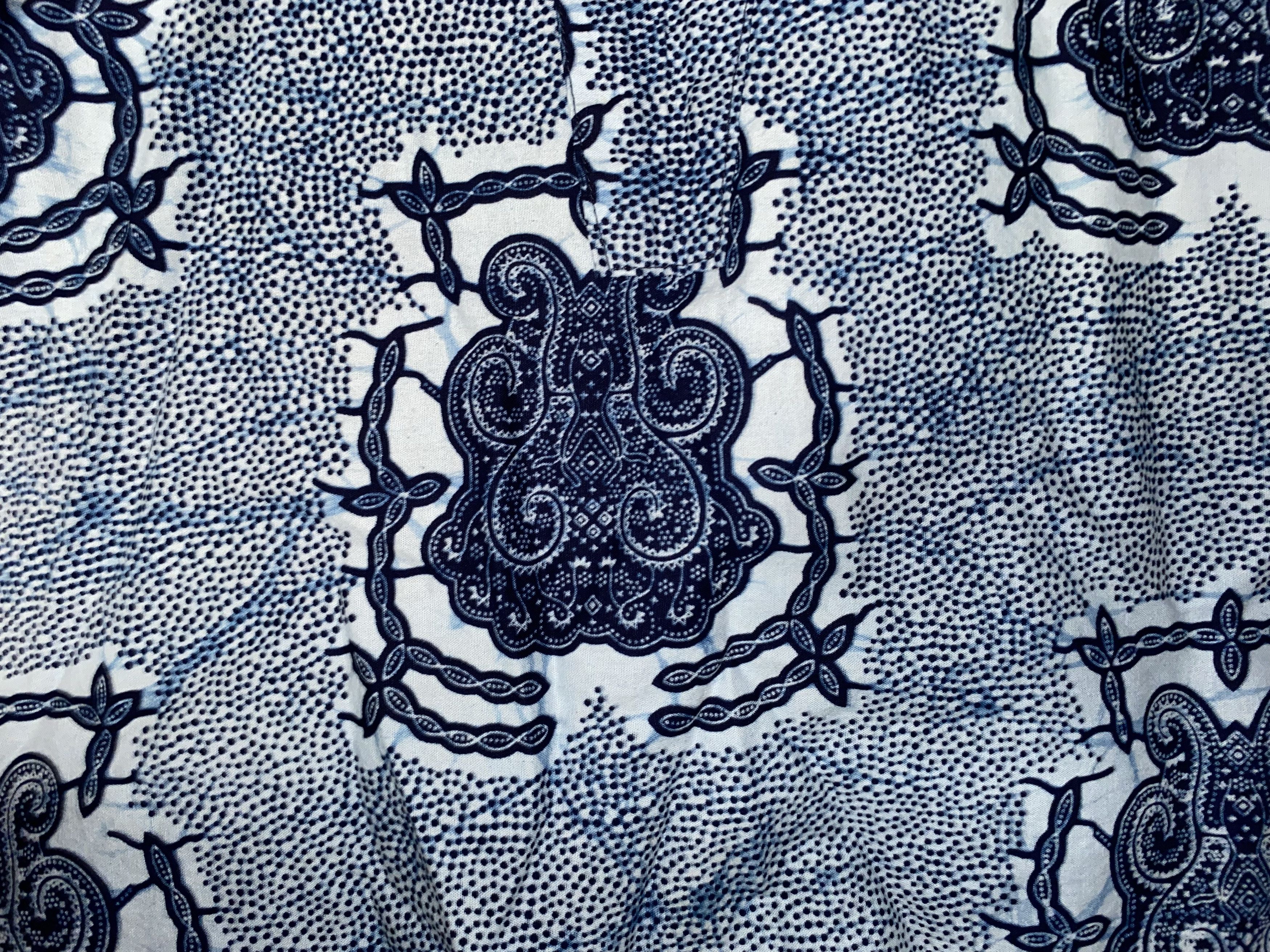 Handmade × Homemade RARE Blue African Motif Pattern Desing GHANA Africa t shirt Size US L / EU 52-54 / 3 - 3 Thumbnail
