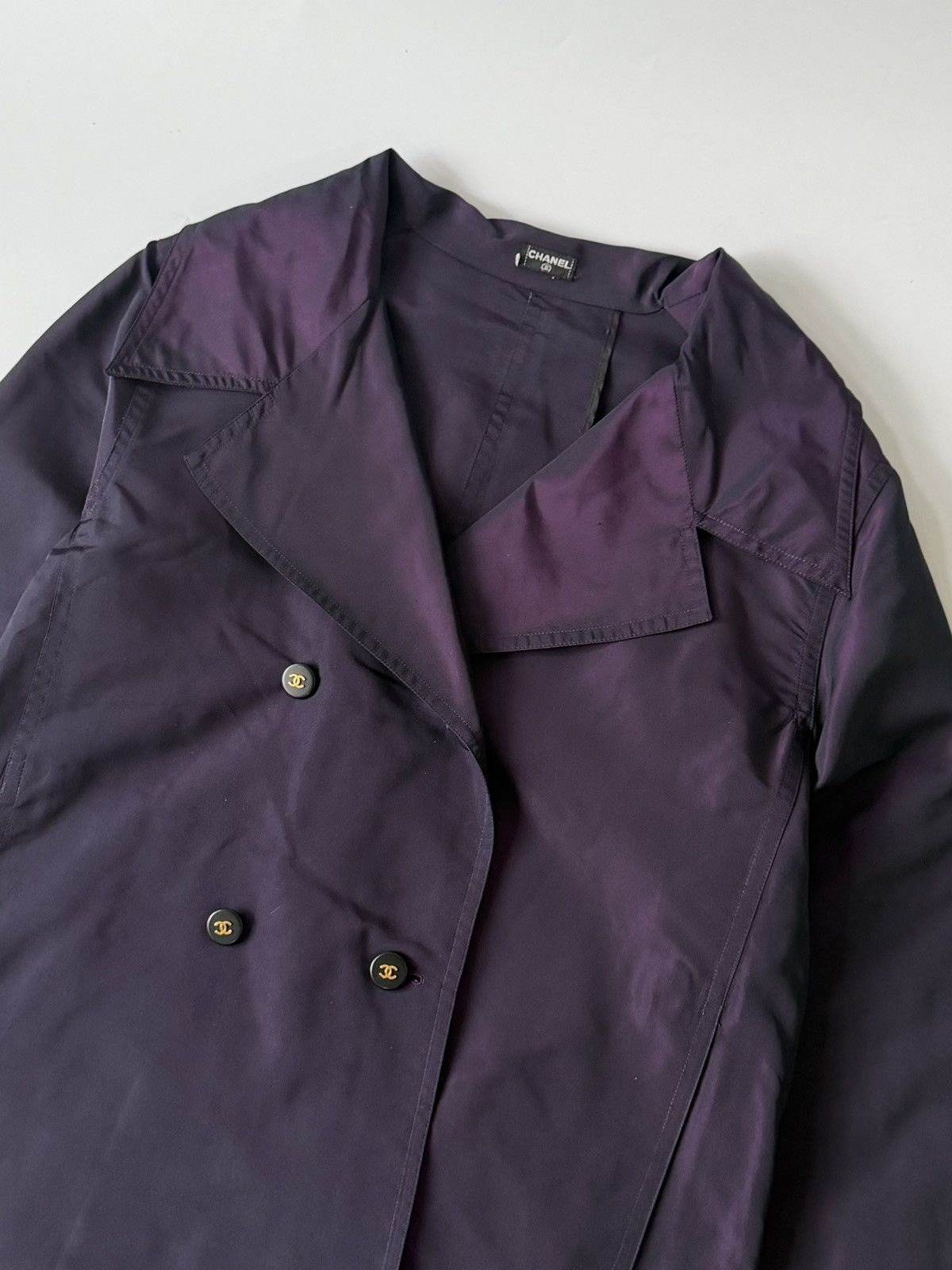 Chanel Chanel Double-Breasted Purple Coat Size L / US 10 / IT 46 - 5 Thumbnail