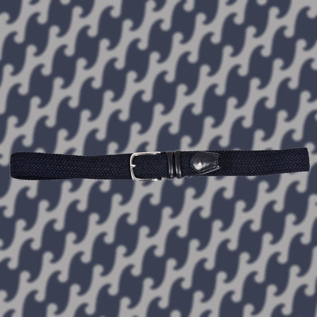 Vintage Gavazzeni Belt Men 85 CM Blue Elastic Woven Size 85 CM Regular New Without Tag 100% Genuine Size ONE SIZE - 1 Thumbnail