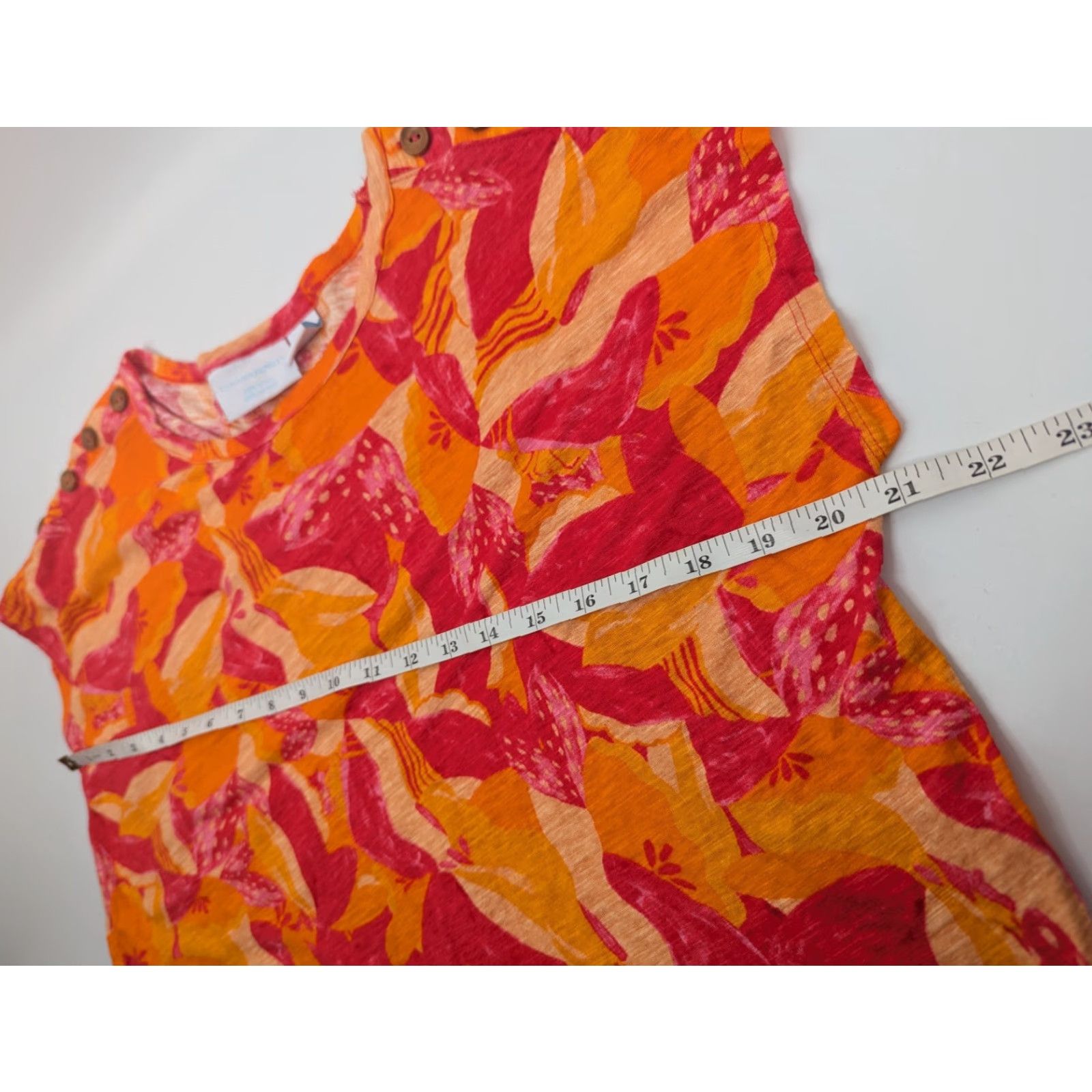 Cynthia Rowley Cynthia Rowley Womens L Boxy Top Orange Pink Scoop Neck Sleeveless Pullover Boho Shirt Size L / US 10 / IT 46 - 5 Thumbnail