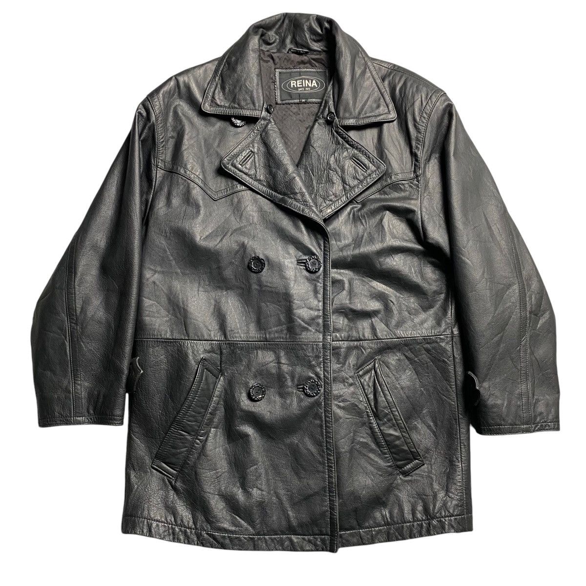 Reina Vintage 1973 Cowskin Leather Double Collar Jacket