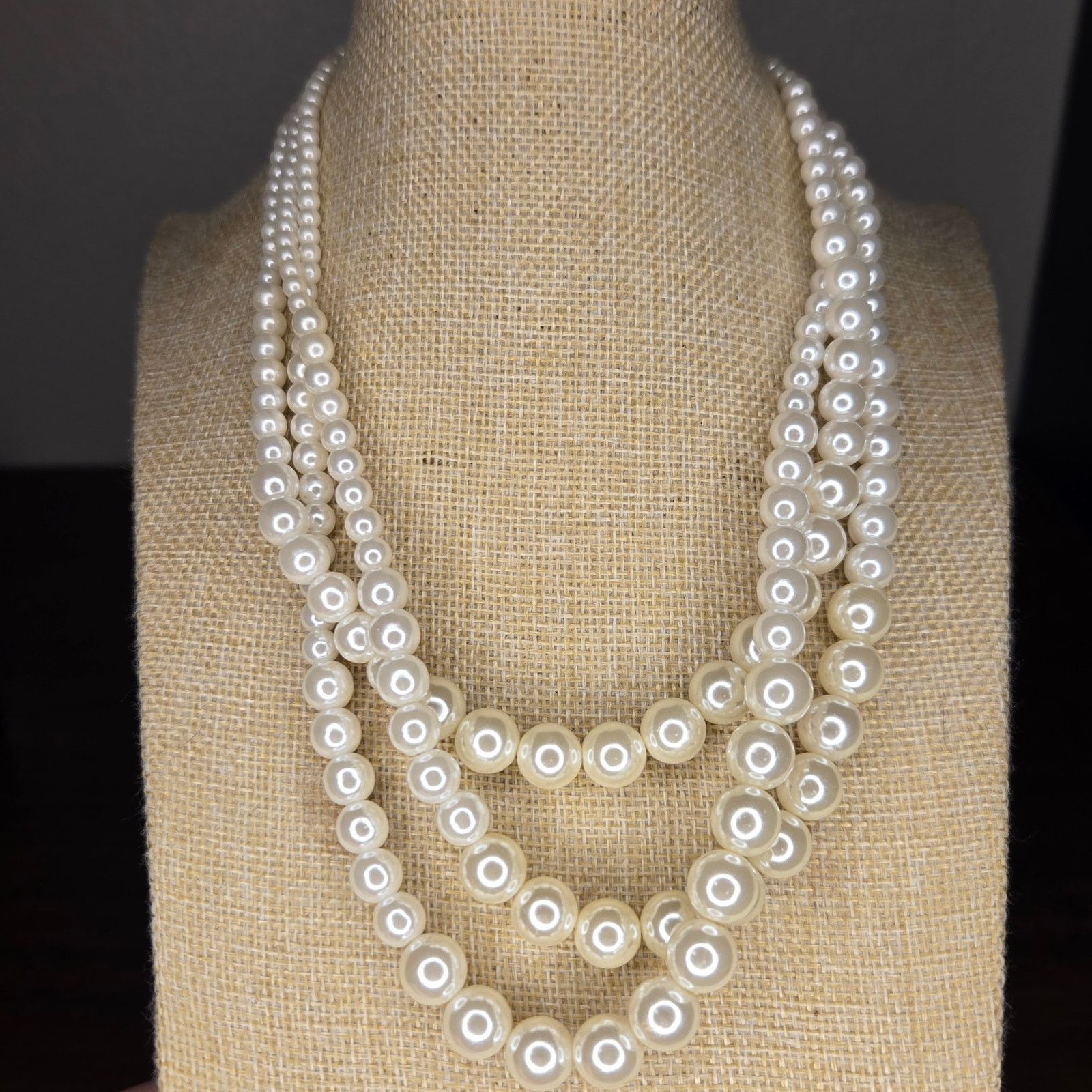 Vintage Vintage 1950s Style Multi-Strand Faux Pearl Necklace Size ONE SIZE - 2 Thumbnail