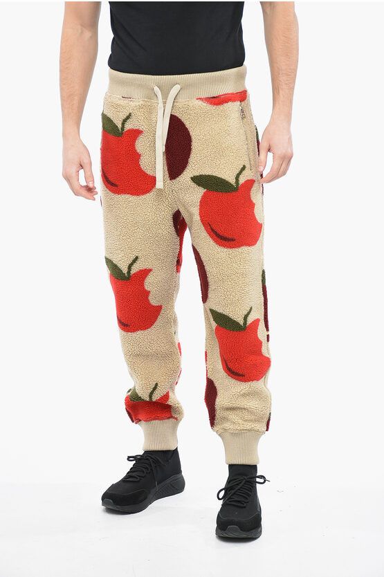 image of J W Anderson Cuffed Apple Teddy Sweatpants, Men's (Size 30)