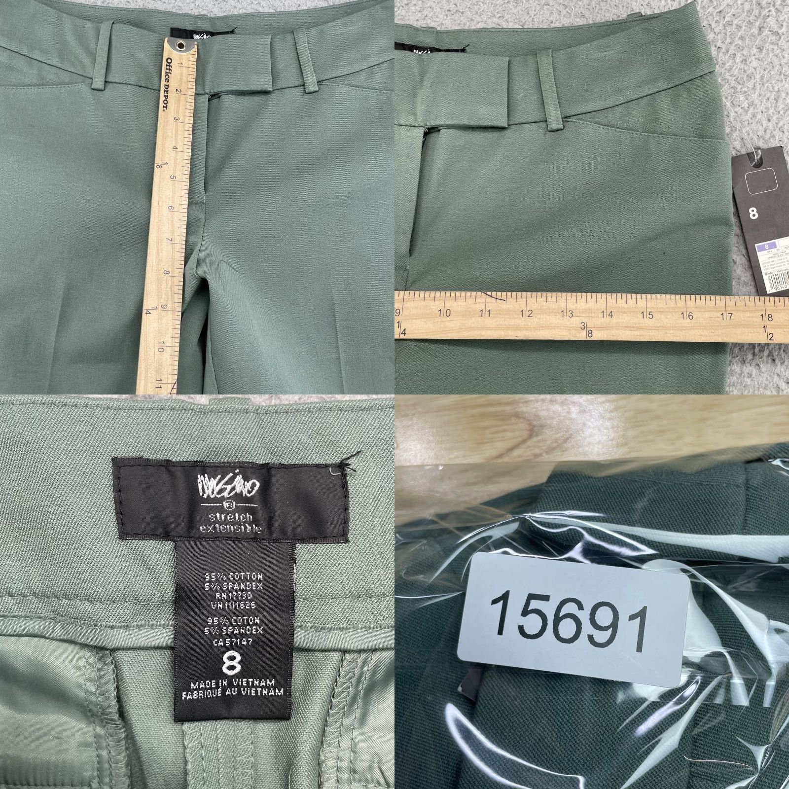 Mossimo Mossimo Ankle Pants Women's 8 Khaki Stretch Corpcore Office Academia Minimalist Green Solid Size 30" / US 8 / IT 44 - 8 Thumbnail
