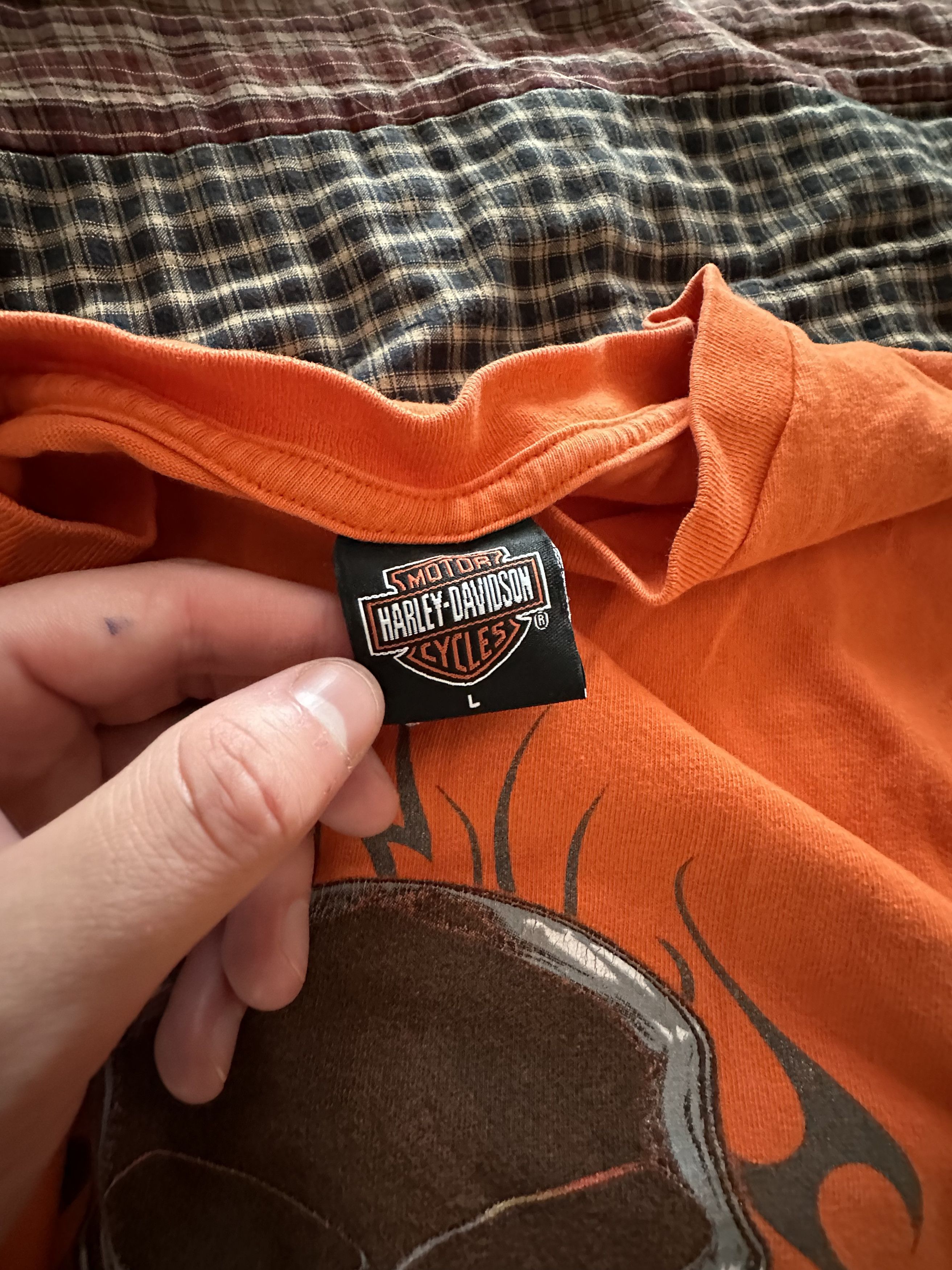 Harley Davidson Harley Davidson Orange Skull Tee Size US M / EU 48-50 / 2 - 5 Thumbnail