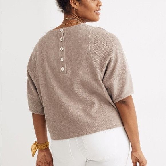 Madewell Madewell Ottoman Jacquard Button-Back Top Sz XS Size XS / US 0-2 / IT 36-38 - 3 Thumbnail