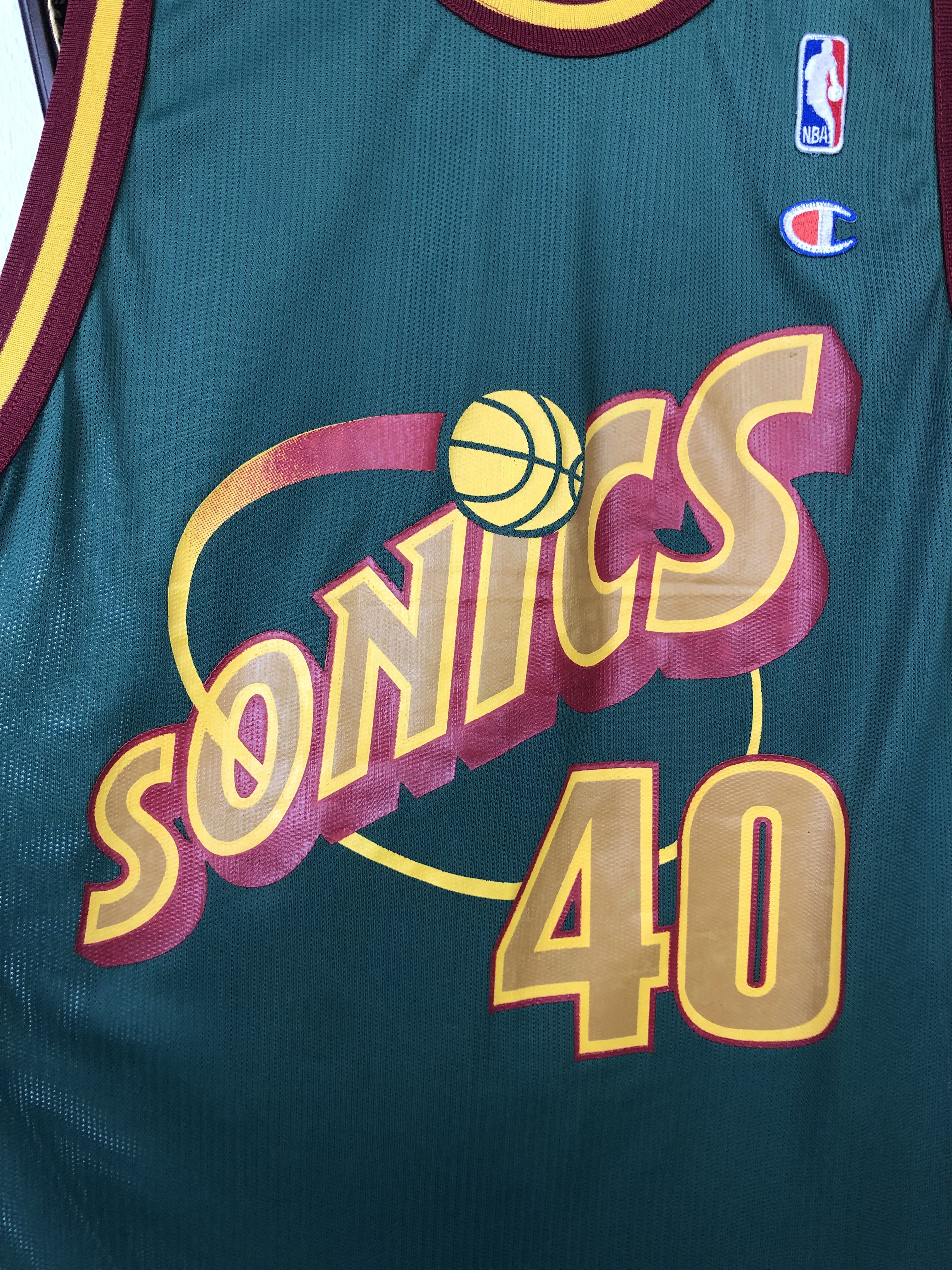 Champion × NBA × Vintage Vintage Kemp Champion Seattle Super Sonics NBA Jersey Signed Size US L / EU 52-54 / 3 - 3 Thumbnail