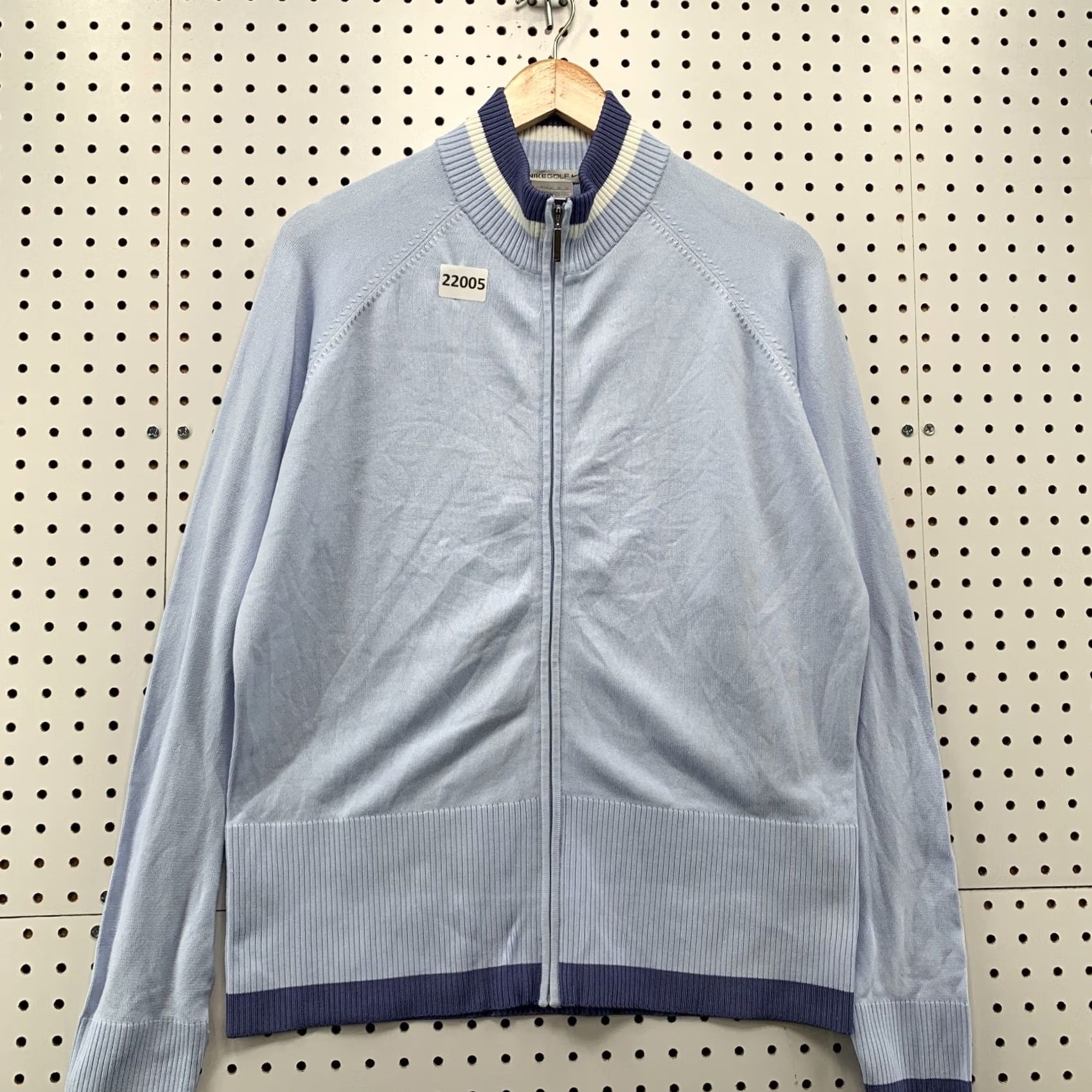 Nike Nike Golf Sweater Sky Blue Full Zip Ribbed Knit Womens XL Size XL / US 12-14 / IT 48-50 - 7 Thumbnail
