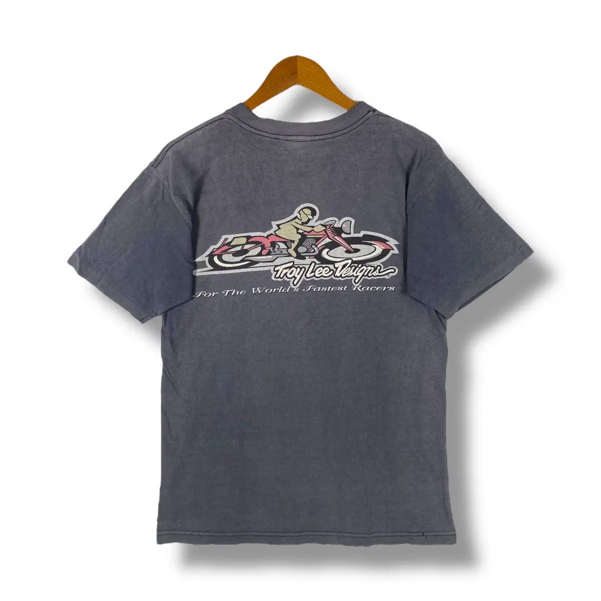 Vintage Vintage 90's TROY LEE DESIGNS Distressed Faded Tee Shirt Size US M / EU 48-50 / 2 - 1 Thumbnail