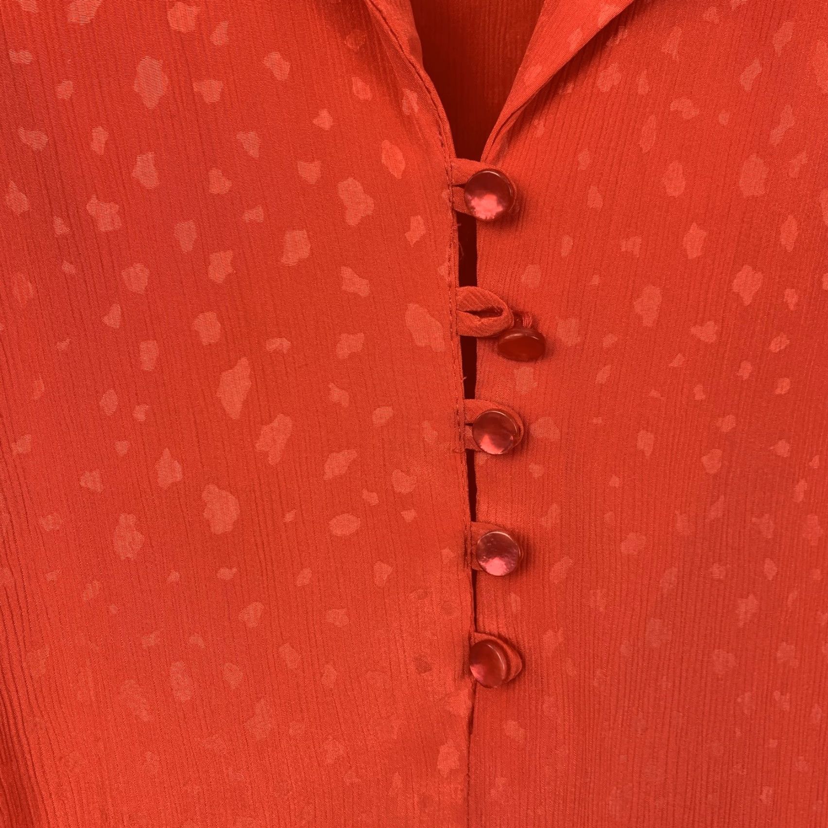 Vintage VINTAGE J.J. Dean Shirtdress Orange Animal Print Button-Front Size 12 1980s Womens Size XL / US 12-14 / IT 48-50 - 4 Thumbnail