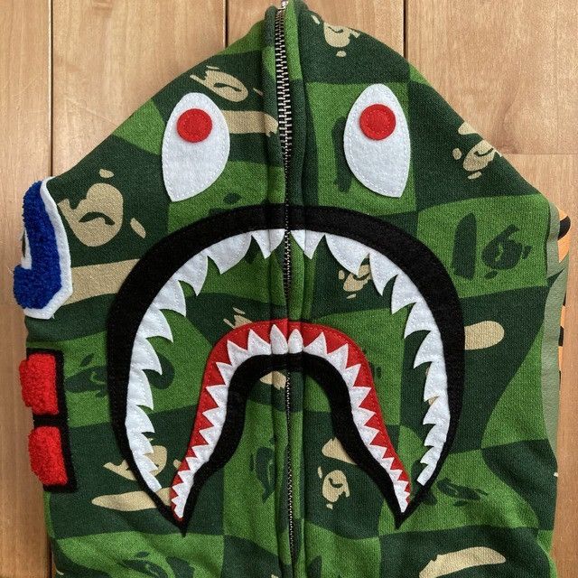 Bape BAPE FACE Logo Distortion Shark Full Zip Hoodie APE Size US S / EU 44-46 / 1 - 3 Thumbnail