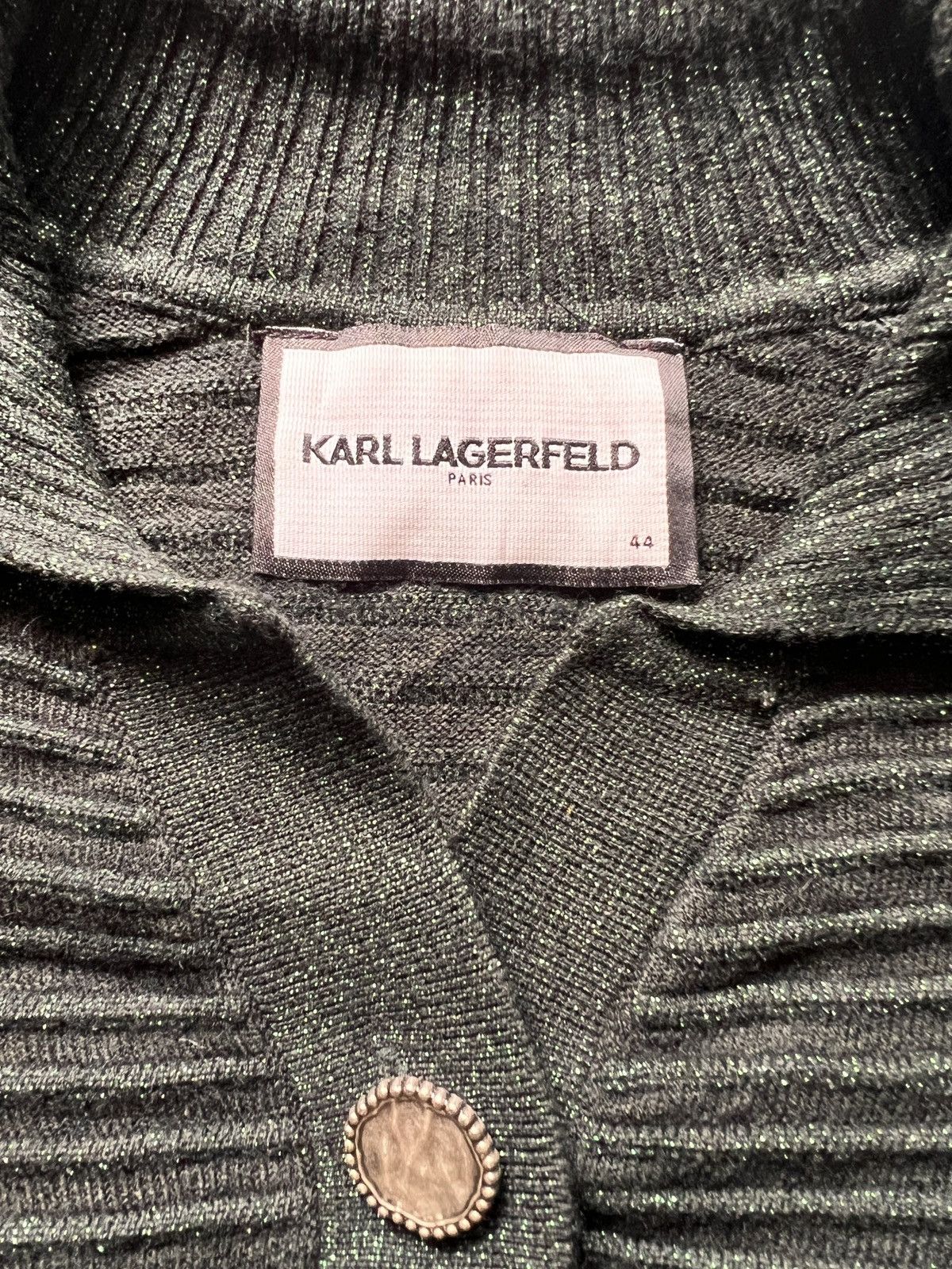 Karl Lagerfeld Karl Legerfeld Pleated Glitter Top/Sweater Size M / US 6-8 / IT 42-44 - 10 Thumbnail