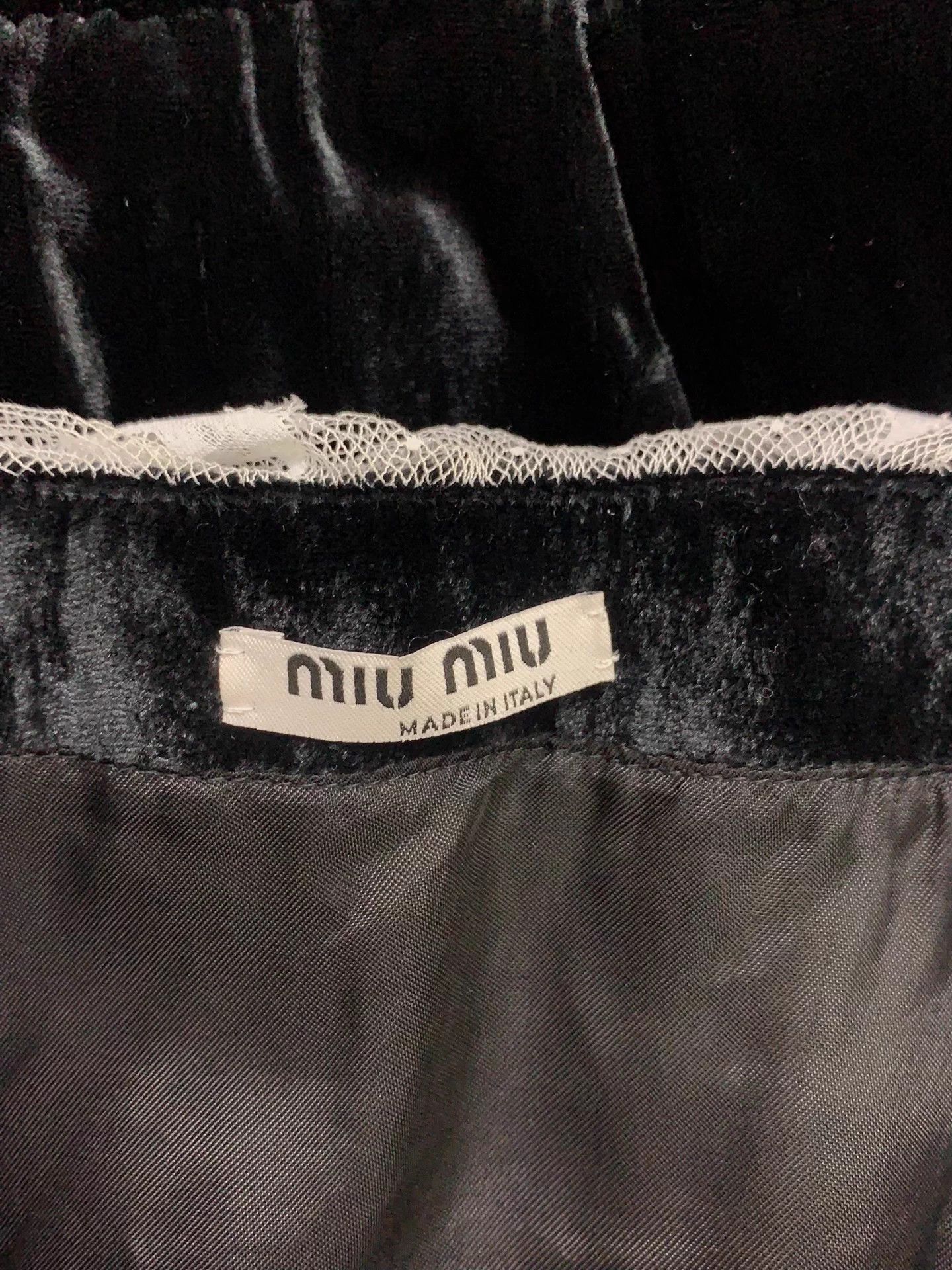 Miu Miu Miu Miu Black Velvet & Lace Doll Collar Top Women's Size S / US 4 / IT 40 - 4 Thumbnail