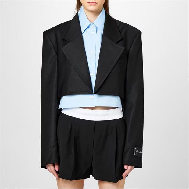Alexander Wang o1g2r1mq0824 Cropped Blazers in Black Size L / US 10 / IT 46 - 3 Thumbnail
