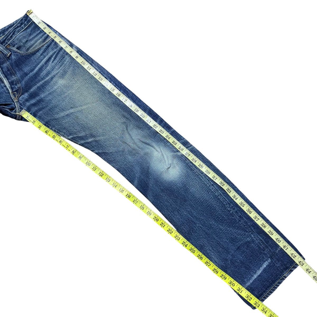 Jelado 17oz Graph Zero Distressed Denim Selvedge Jeans Natural Fade Size US 30 / EU 46 - 23 Thumbnail