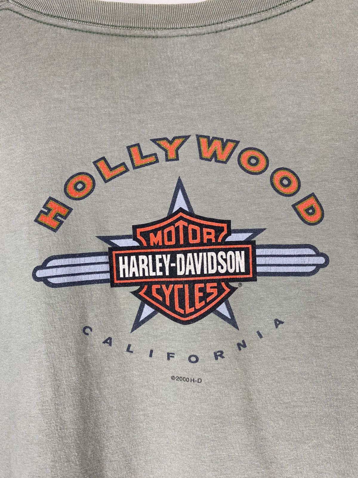 Harley Davidson × Vintage Vintage Hollywood Harley Davidson 2000 Rare T shirt olive Size US XL / EU 56 / 4 - 7 Thumbnail