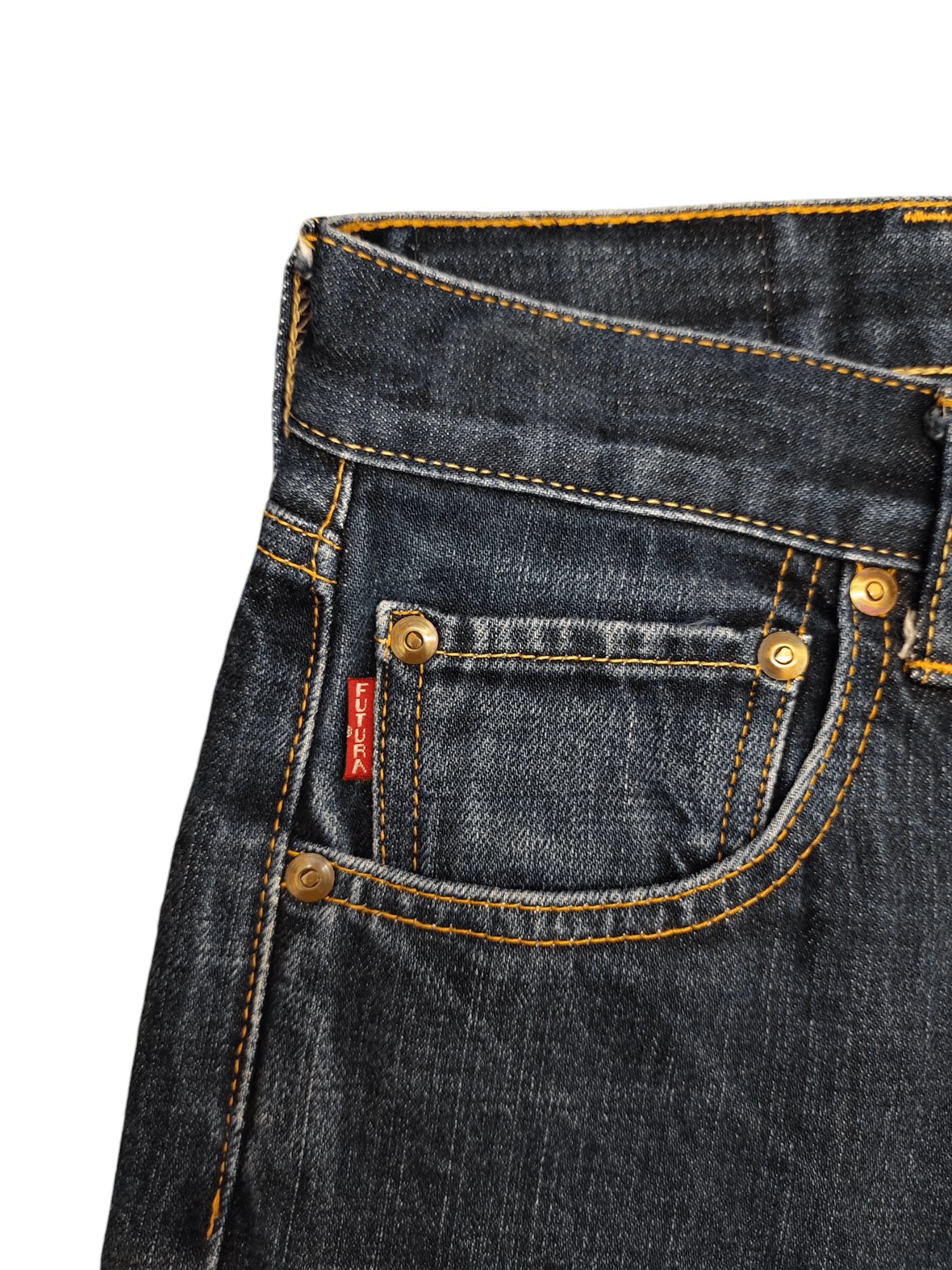 Futura 1990s Futura Embroidered Logo Distress Denim Jeans Size US 30 / EU 46 - 4 Thumbnail