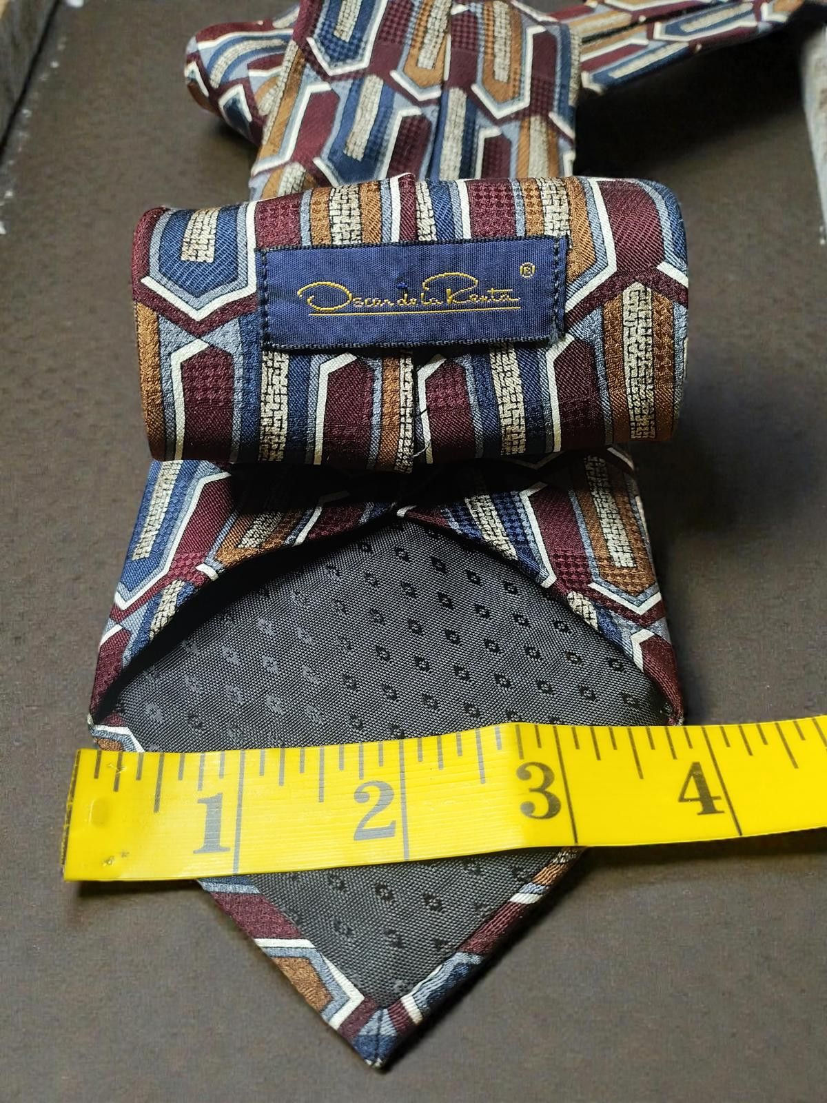 Oscar De La Renta Oscar de la Renta Silk Geometric Pattern Tie Size ONE SIZE - 4 Thumbnail