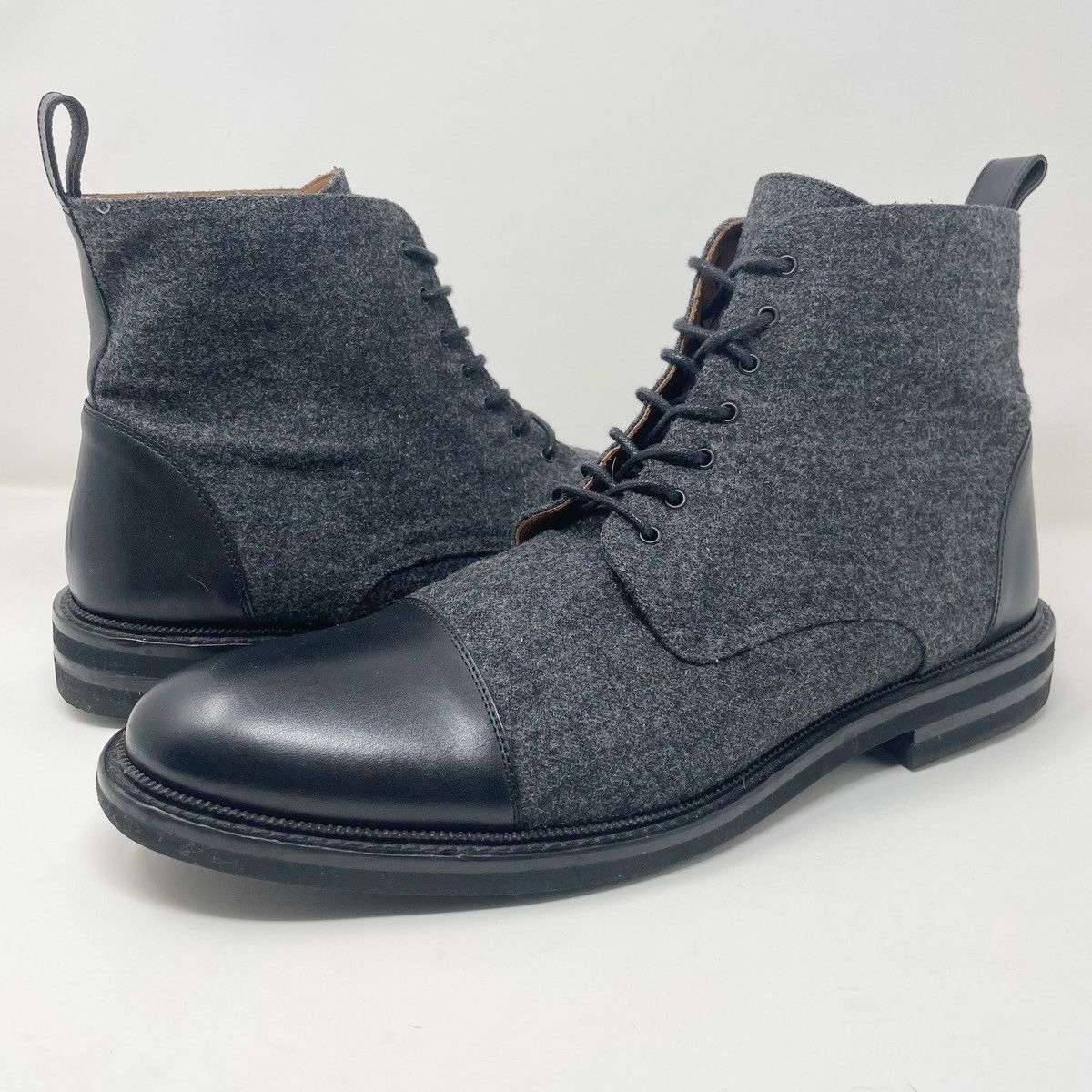 TAFT Taft Jack Boots Size 48 Gray Wool Black Leather Size US 15 / EU 48 - 1 Thumbnail