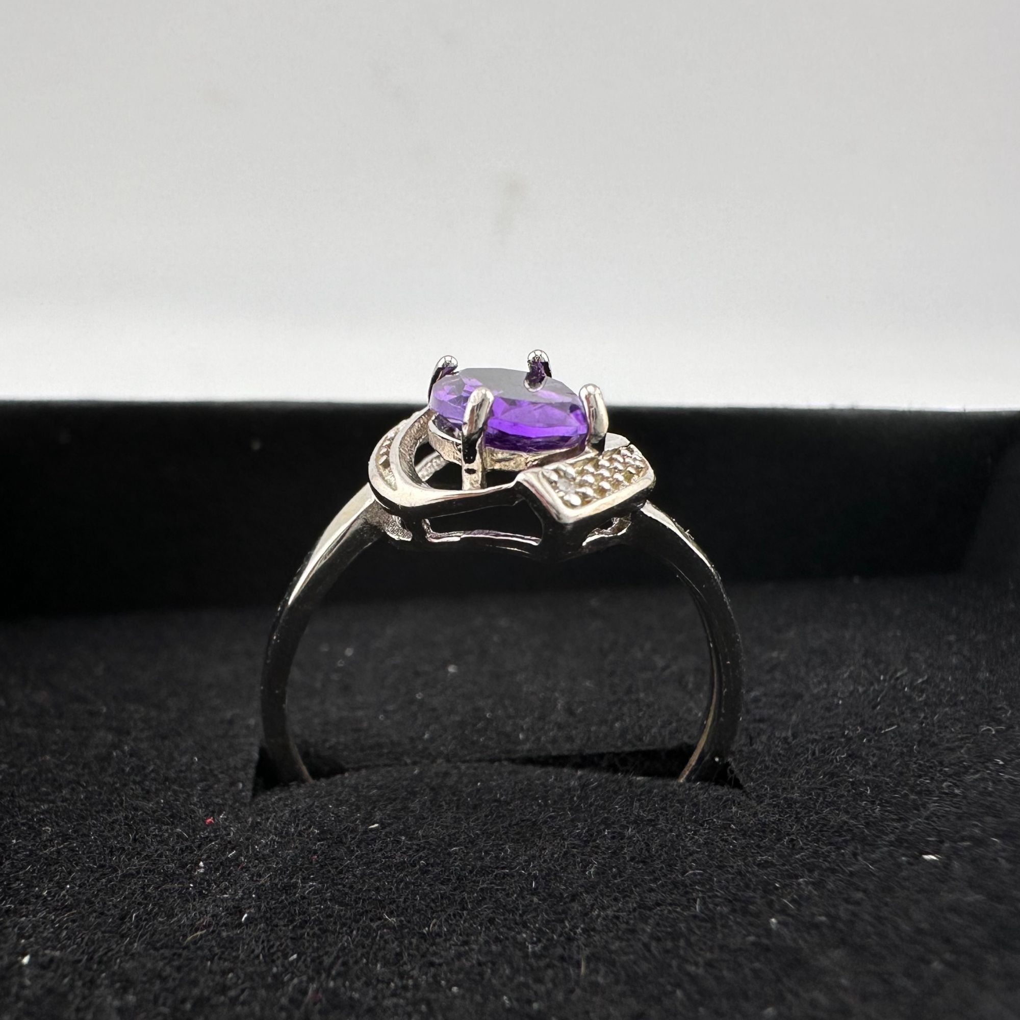 Other 1.11 Carat Amethyst Ring with Diamond Accent - Sterling Silv Size ONE SIZE - 12 Thumbnail