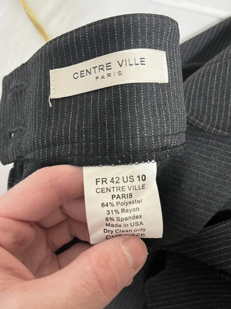 Designer Elegant Centre Ville Paris Pinstriped Skirt - Size 10 Size 32" / US 10 / IT 46 - 2 Thumbnail