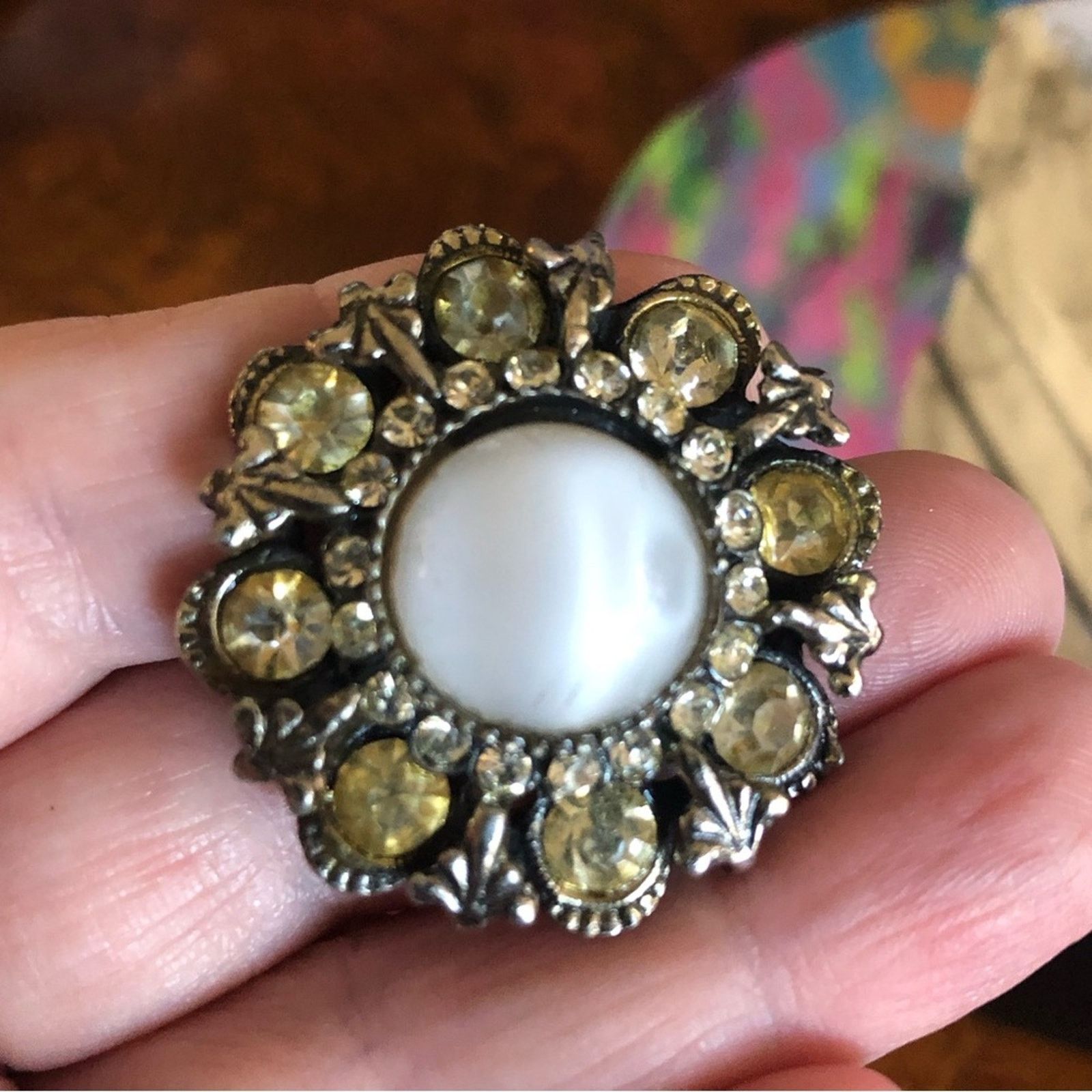 Vintage Vintage LIDZ Brothers NY citrine and moon stone brooch Size ONE SIZE - 5 Thumbnail