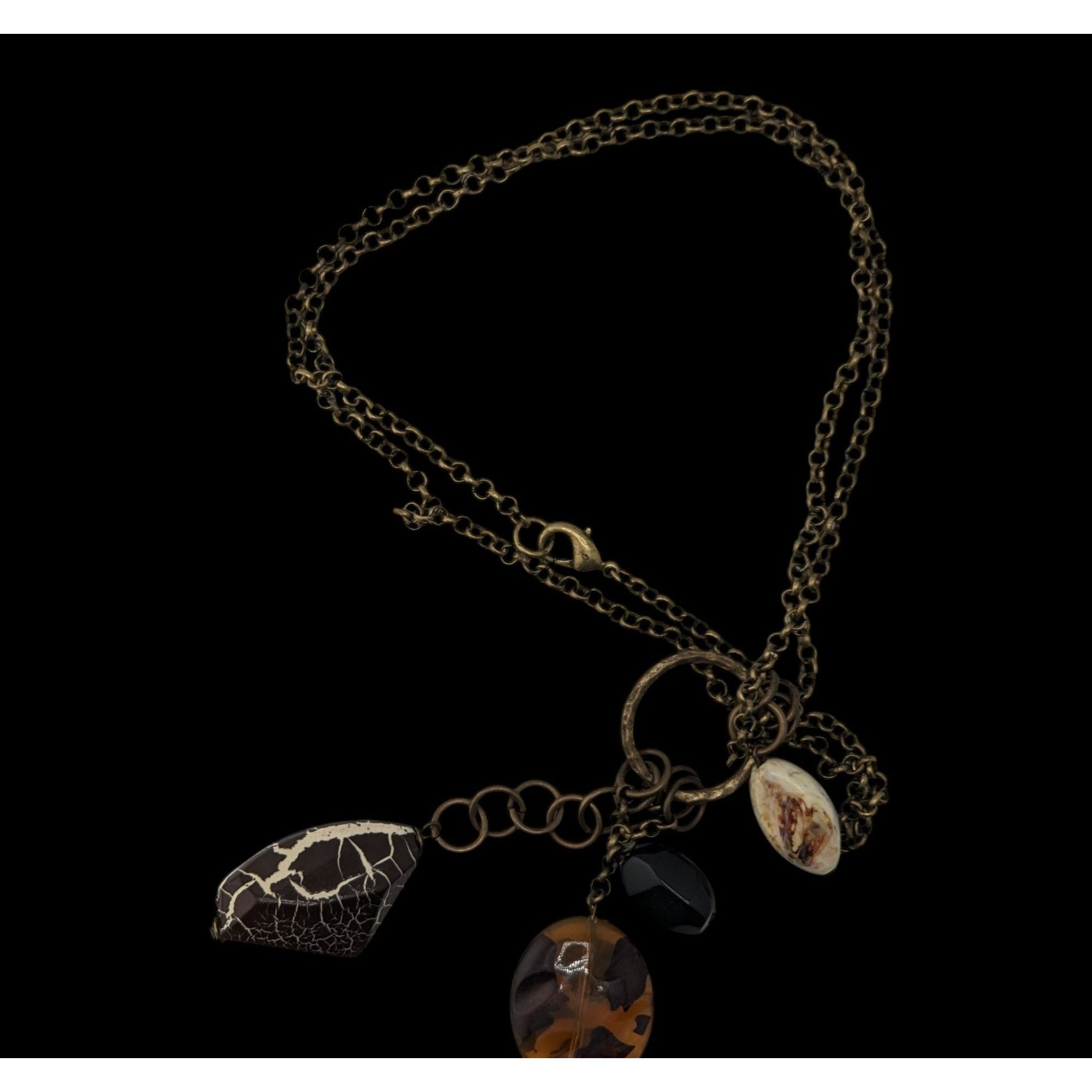 Other Retro Bohemian Pendant Necklace With Faux Gemstone Charms Size ONE SIZE - 3 Thumbnail