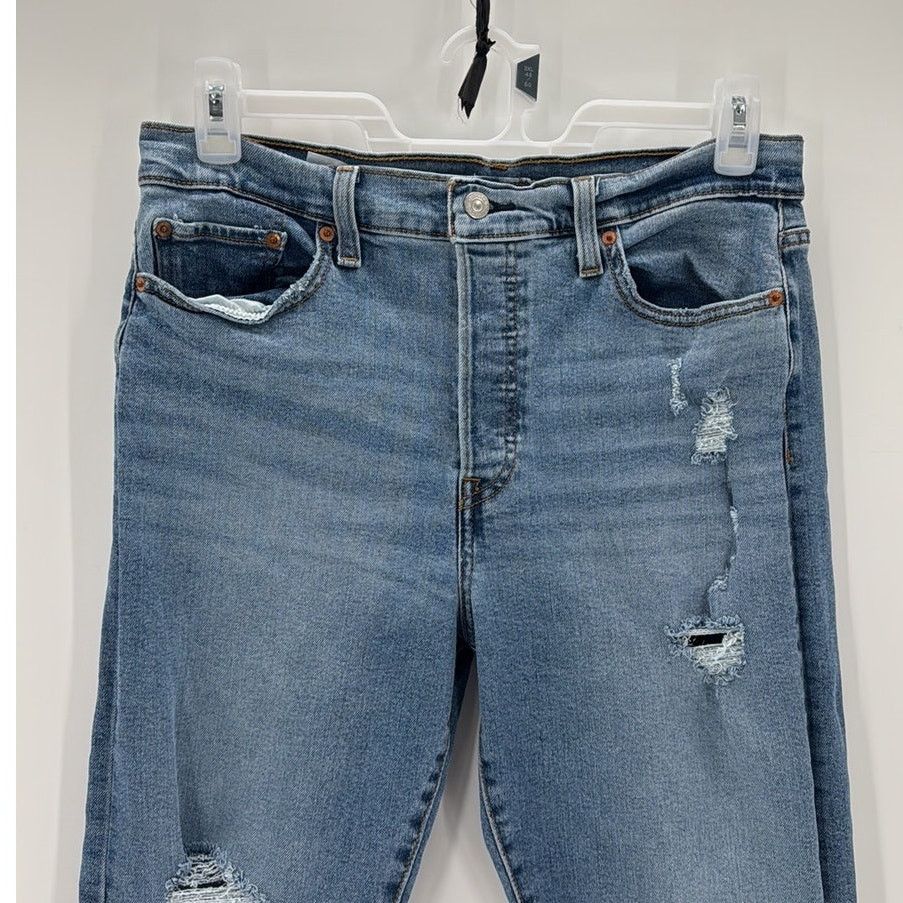 Levi's Levi’s wedgie straight raw hem distressed jeans size 32 Size 32" / US 10 / IT 46 - 3 Thumbnail
