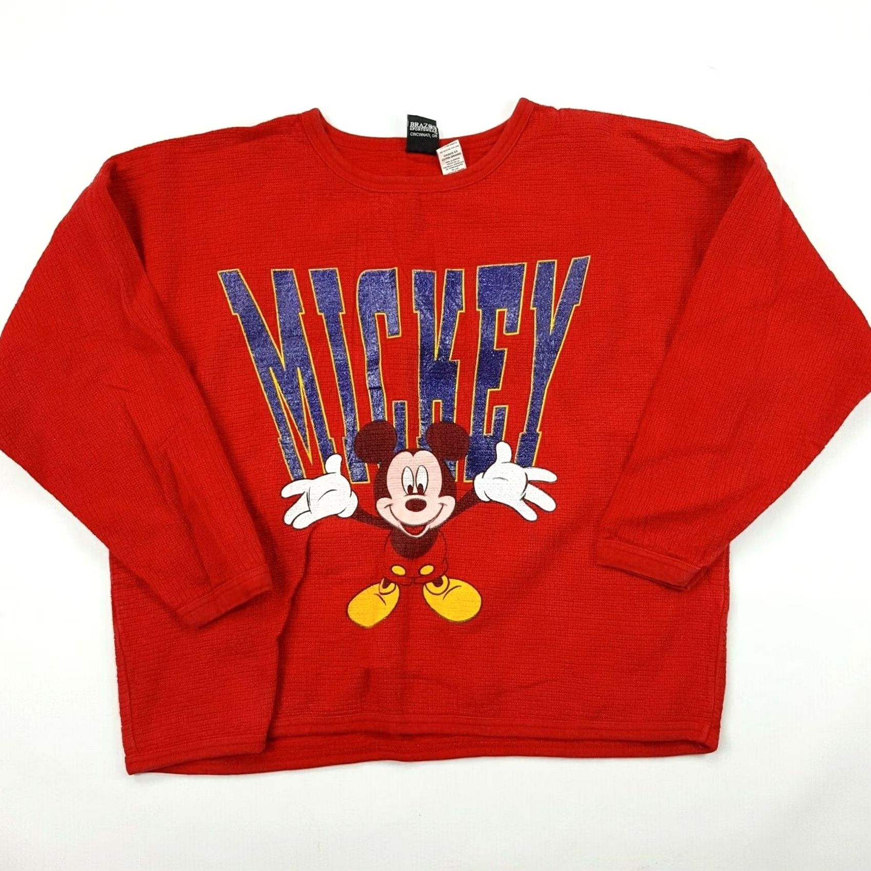 Mickey Unlimited VINTAGE Mickey Mouse Women's XL Cartoon Knit Crewneck Retro Sweatshirt Disney Shirt Size XL / US 12-14 / IT 48-50 - 2 Thumbnail