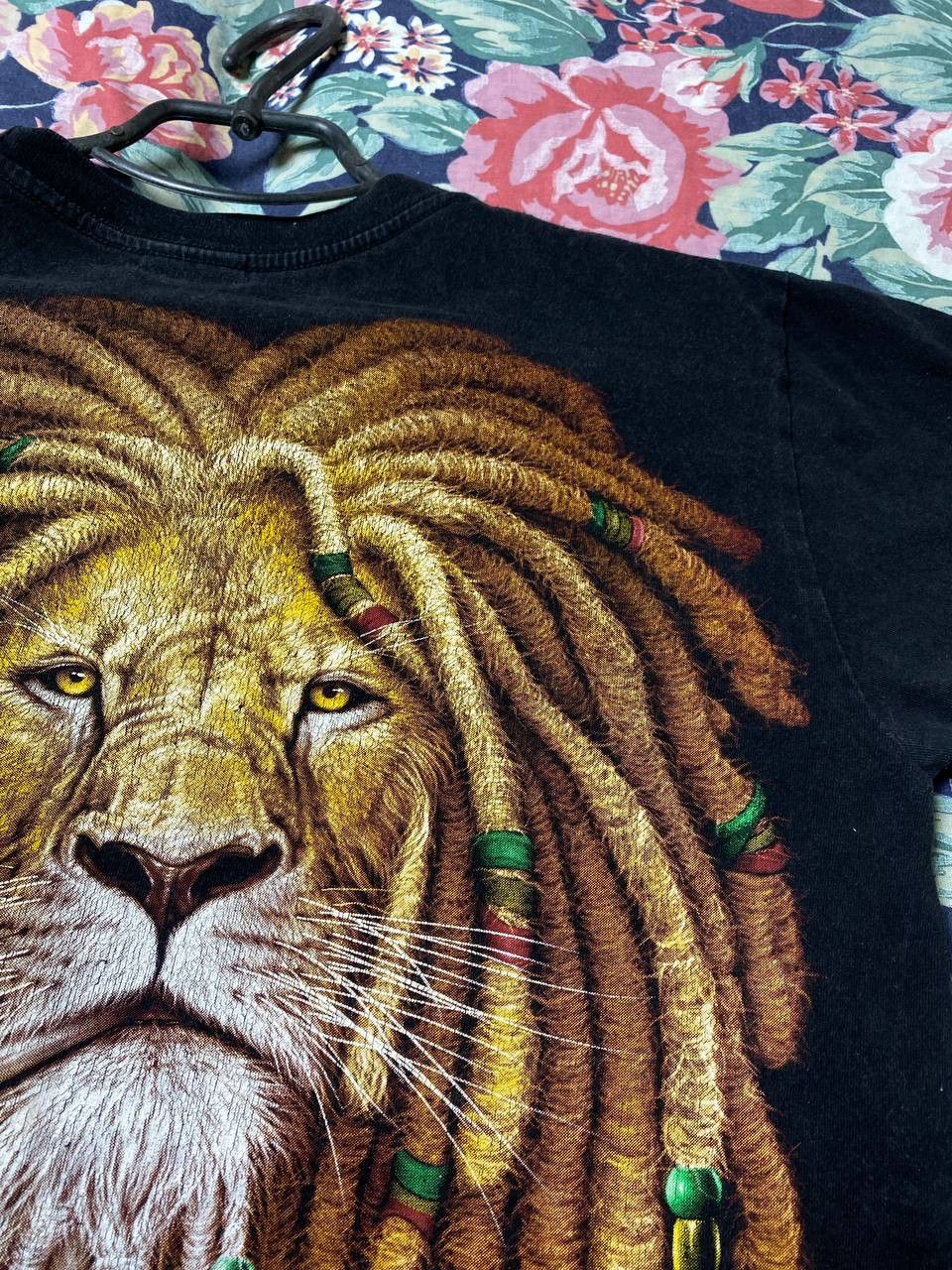 Band Tees × Vintage Rasta Lion T-Shirt The Lion Rastafari Dreadlocks Reggae Size US M / EU 48-50 / 2 - 20 Thumbnail
