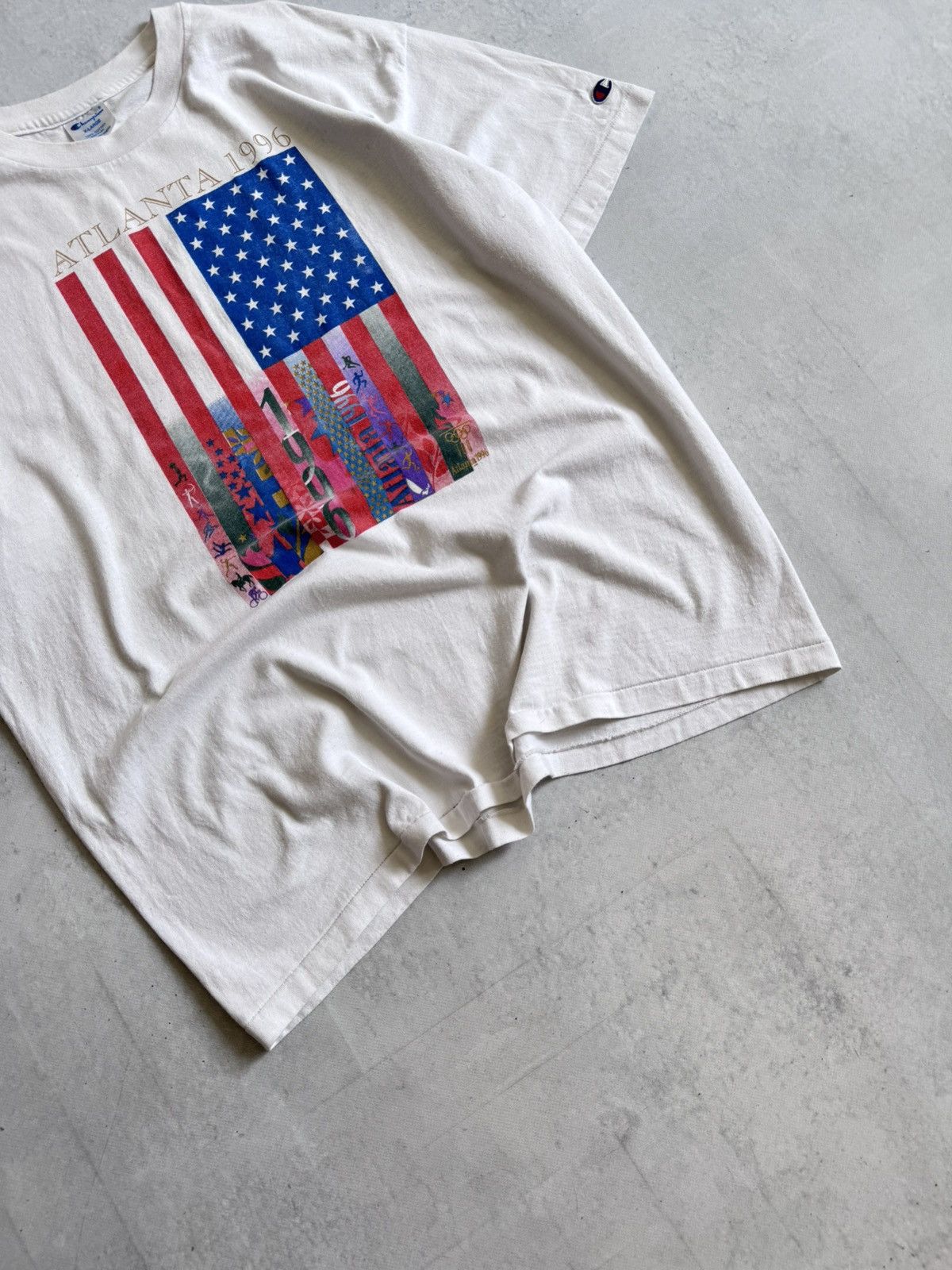 Champion Vintage Champion Atlanta Olympics Game 1996 Rare Tee Size US XL / EU 56 / 4 - 2 Thumbnail